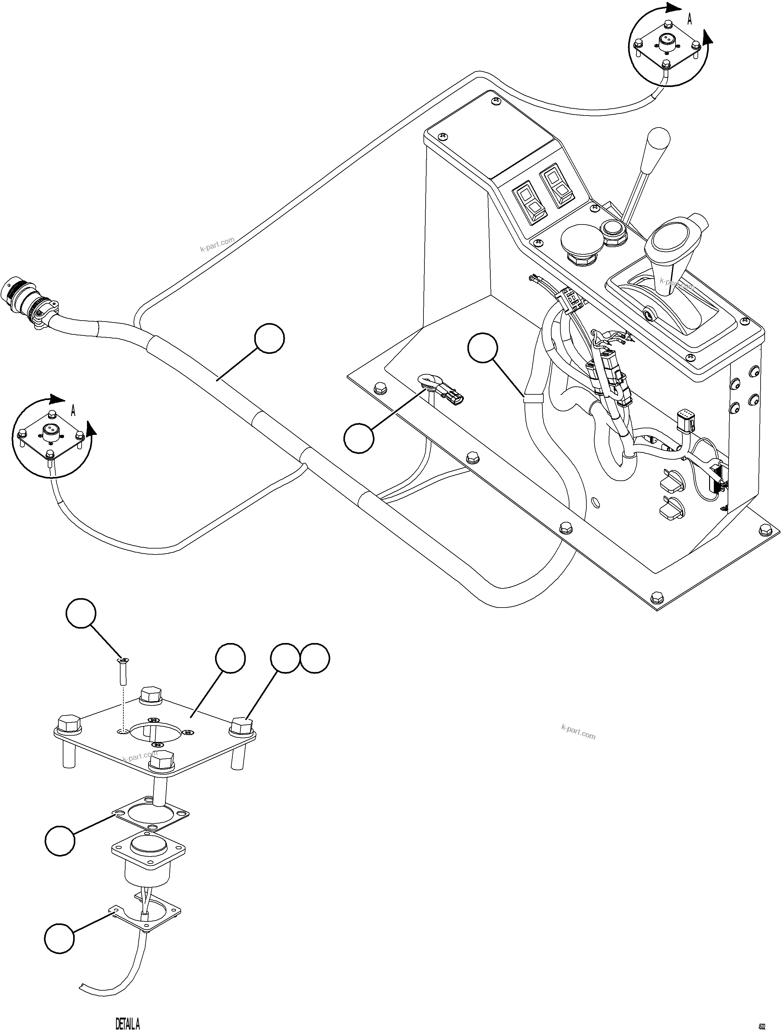 Komatsu parts book diagram for AFE69-F 730E-8 S/N A40018 - A40034 NATALKA: WINDOW SWITCH WIRING