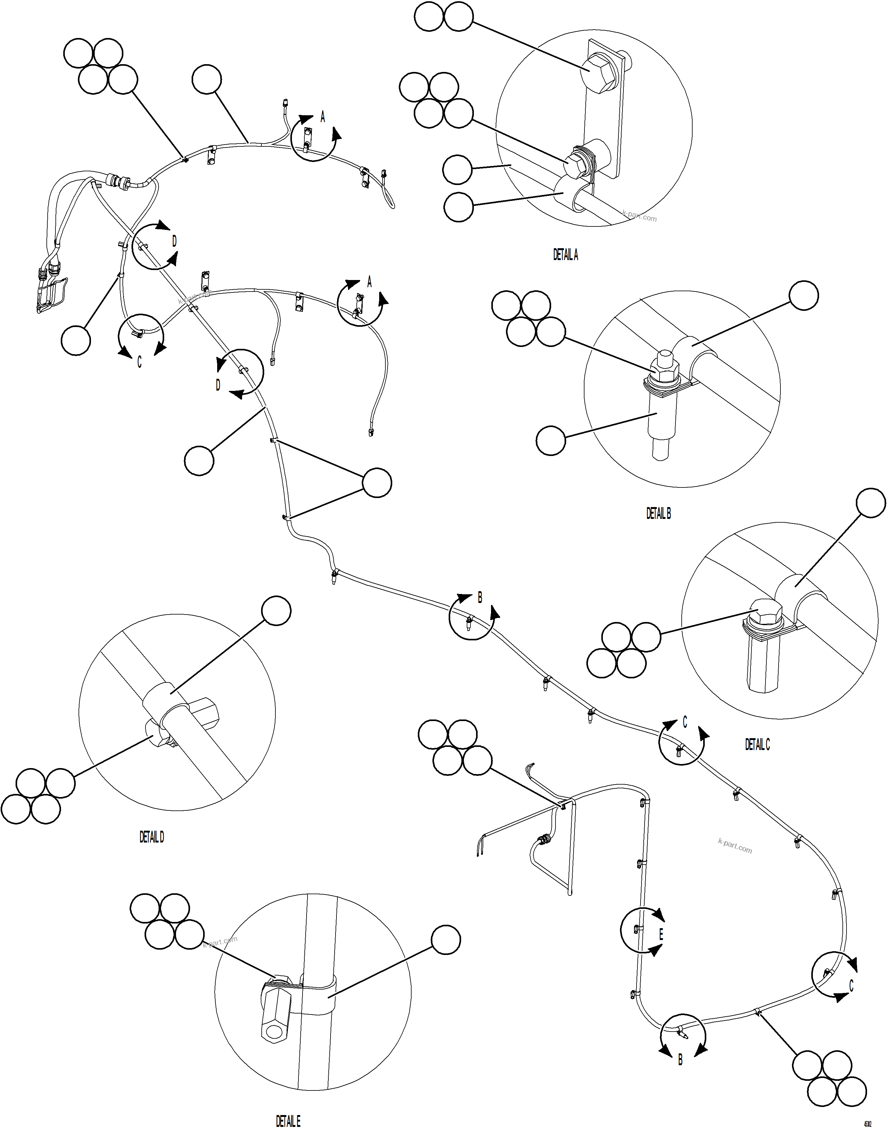 Komatsu parts book diagram for AFE69-F 730E-8 S/N A40018 - A40034 NATALKA: AUXILIARY CONTROL CABINET EXTERNAL WIRING    5/5