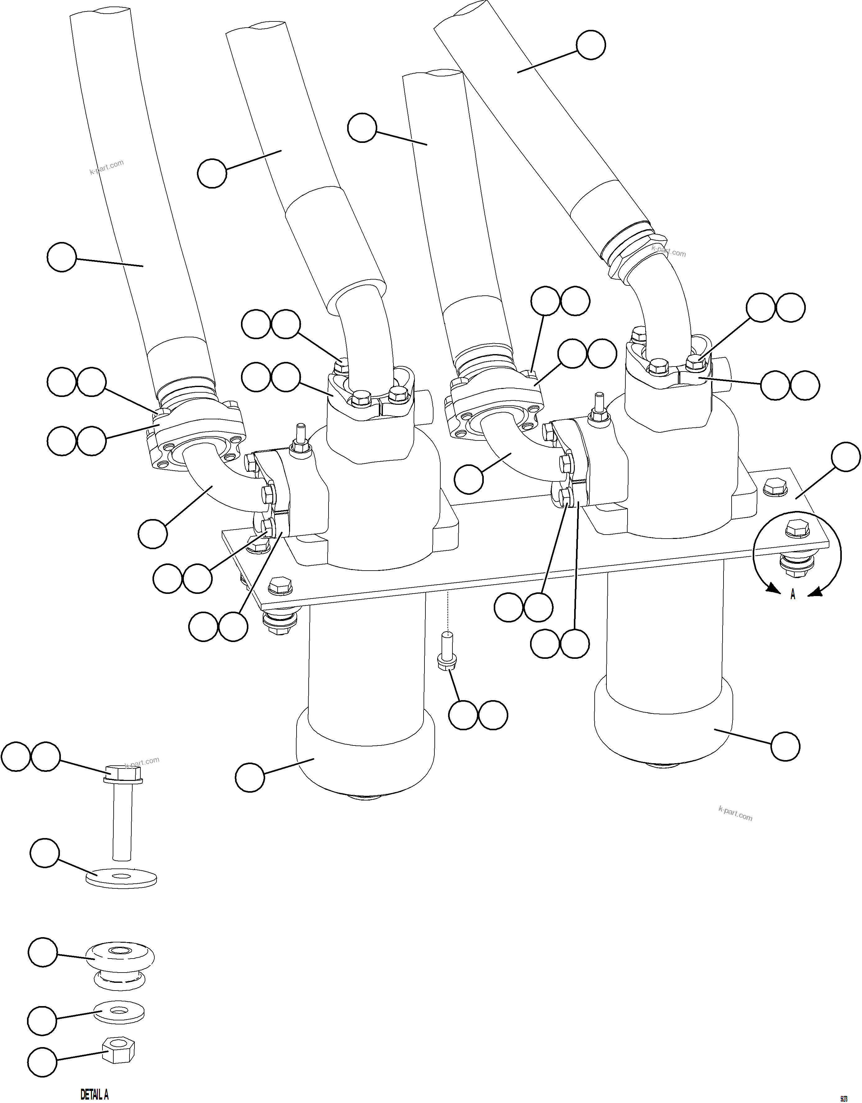 Komatsu parts book diagram for AFE69-F 730E-8 S/N A40018 - A40034 NATALKA: HOIST FILTER INSTALLATION