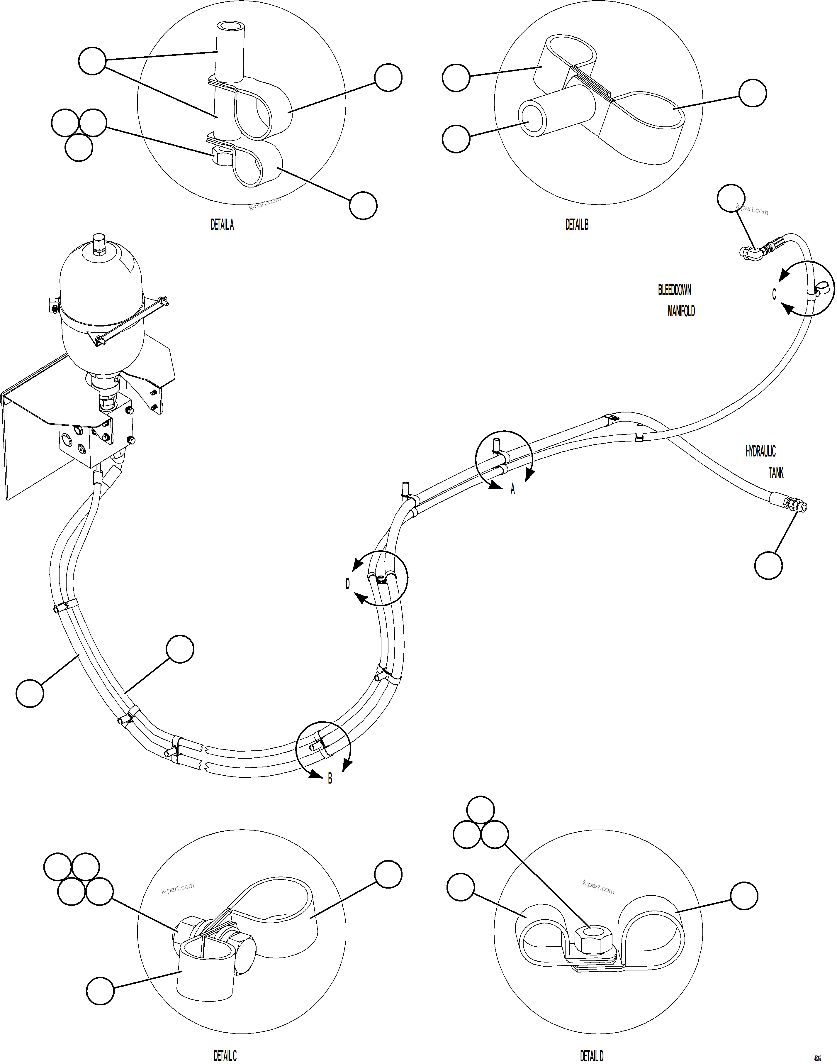 Komatsu parts book diagram for AFE69-F 730E-8 S/N A40018 - A40034 NATALKA: ACCESSORY DRIVE PIPING    1/2
