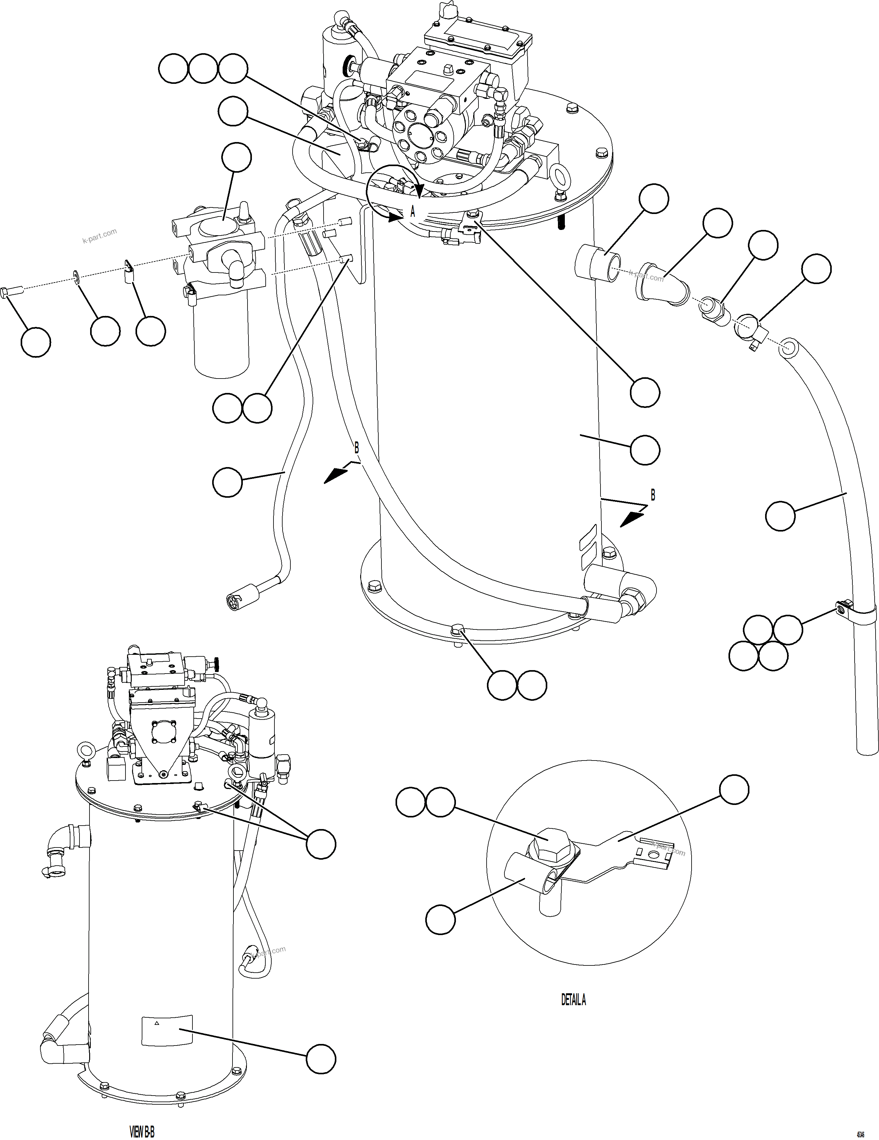 Komatsu parts book diagram for AFE69-F 730E-8 S/N A40018 - A40034 NATALKA: AUTOMATIC LUBRICATION - PUMP INSTALLATION
