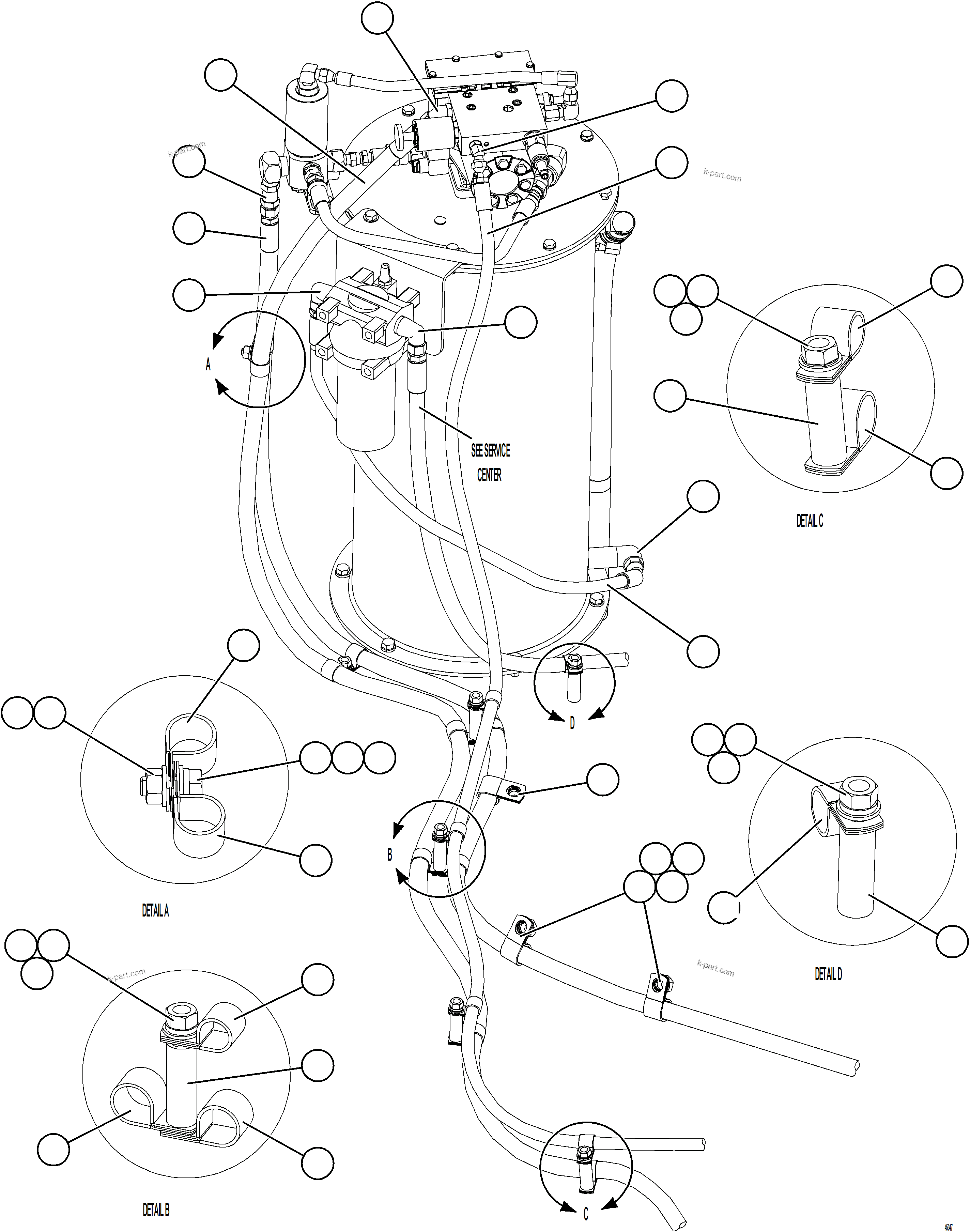 Komatsu parts book diagram for AFE69-F 730E-8 S/N A40018 - A40034 NATALKA: AUTOMATIC LUBRICATION - PUMP PIPING