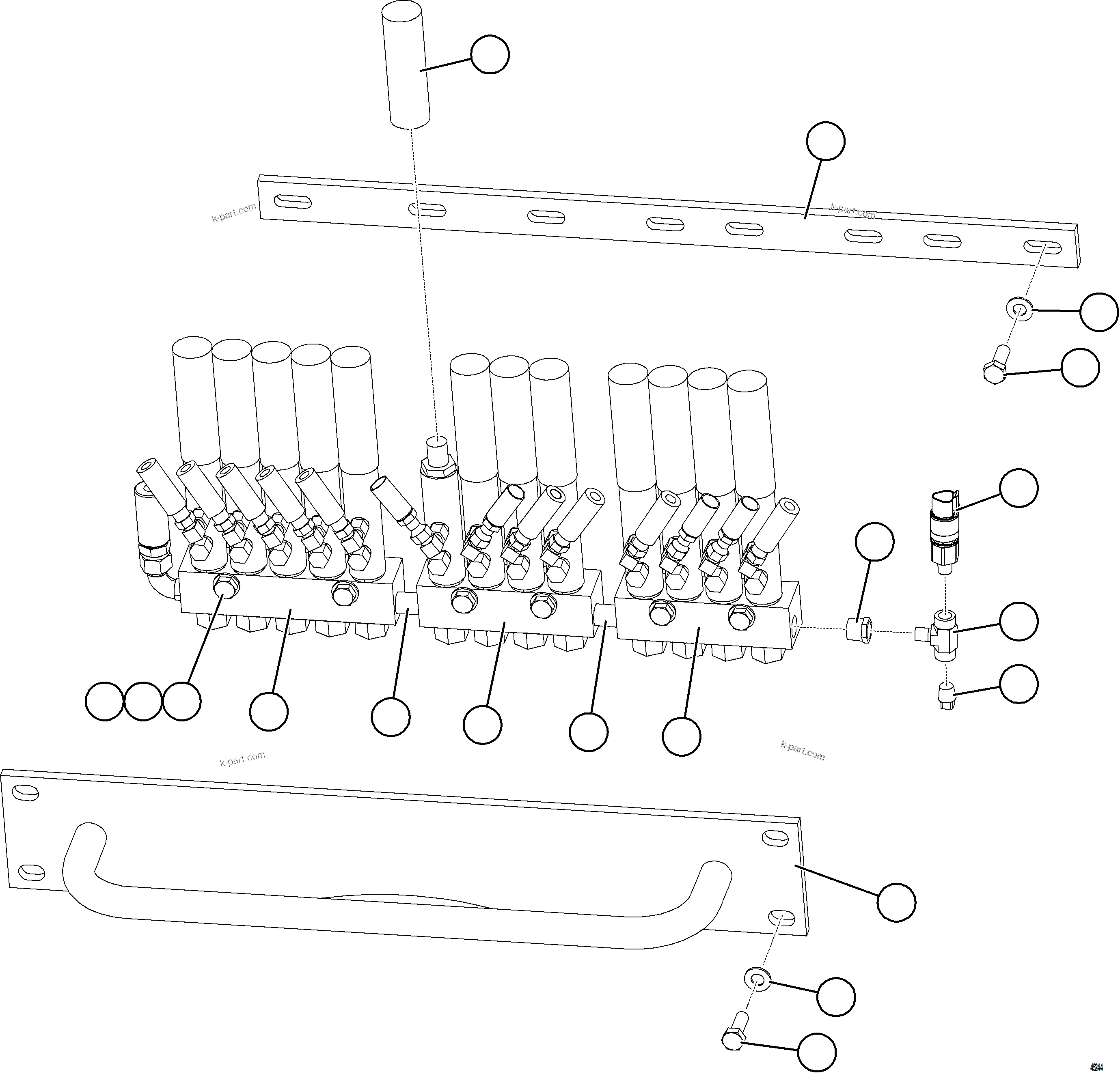 Komatsu parts book diagram for AFE69-F 730E-8 S/N A40018 - A40034 NATALKA: AUTOMATIC LUBRICATION - REAR INJECTORS