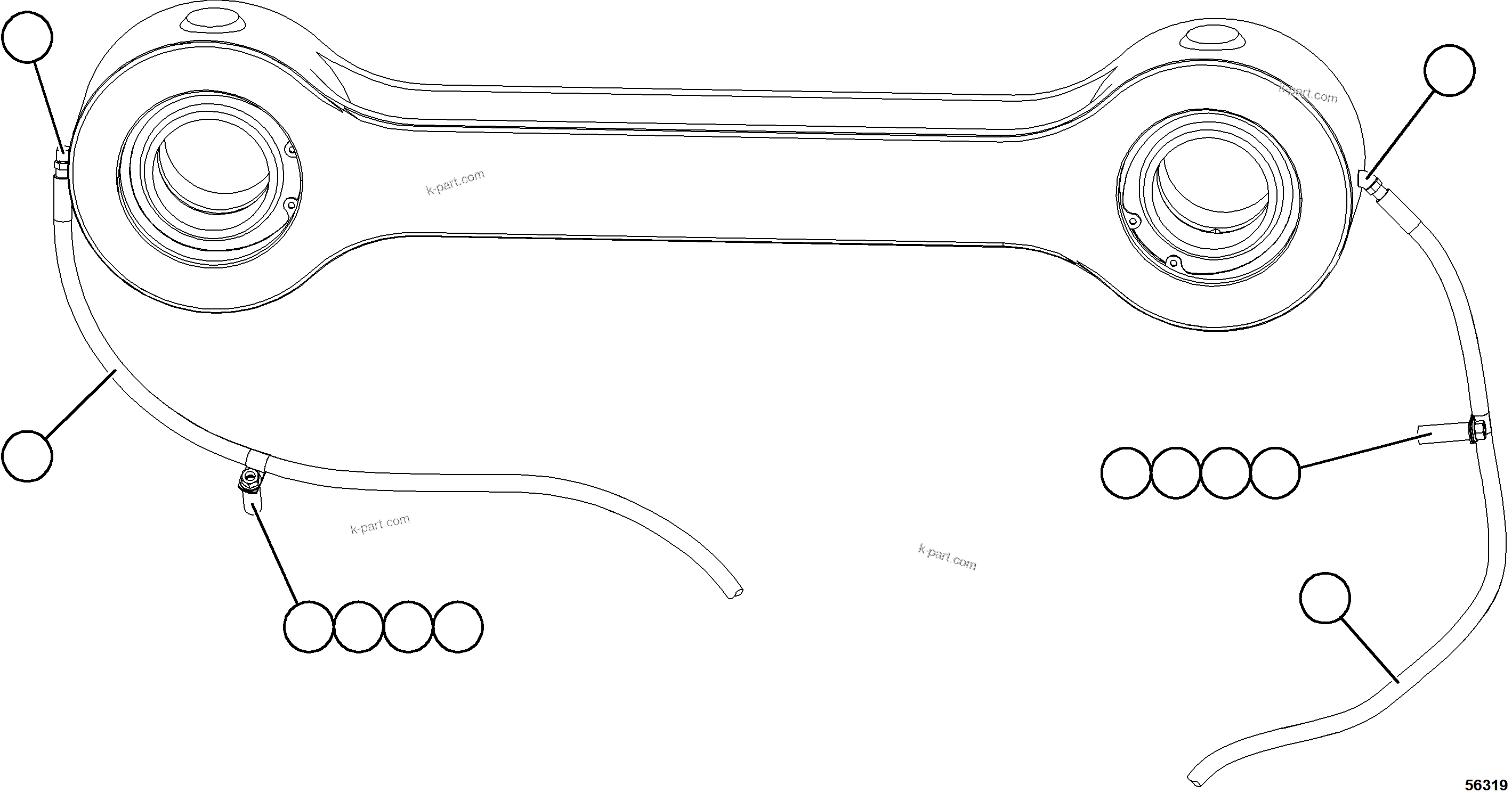 Komatsu parts book diagram for AFE69-F 730E-8 S/N A40018 - A40034 NATALKA: AUTOMATIC LUBRICATION - ANTI-SWAY BAR