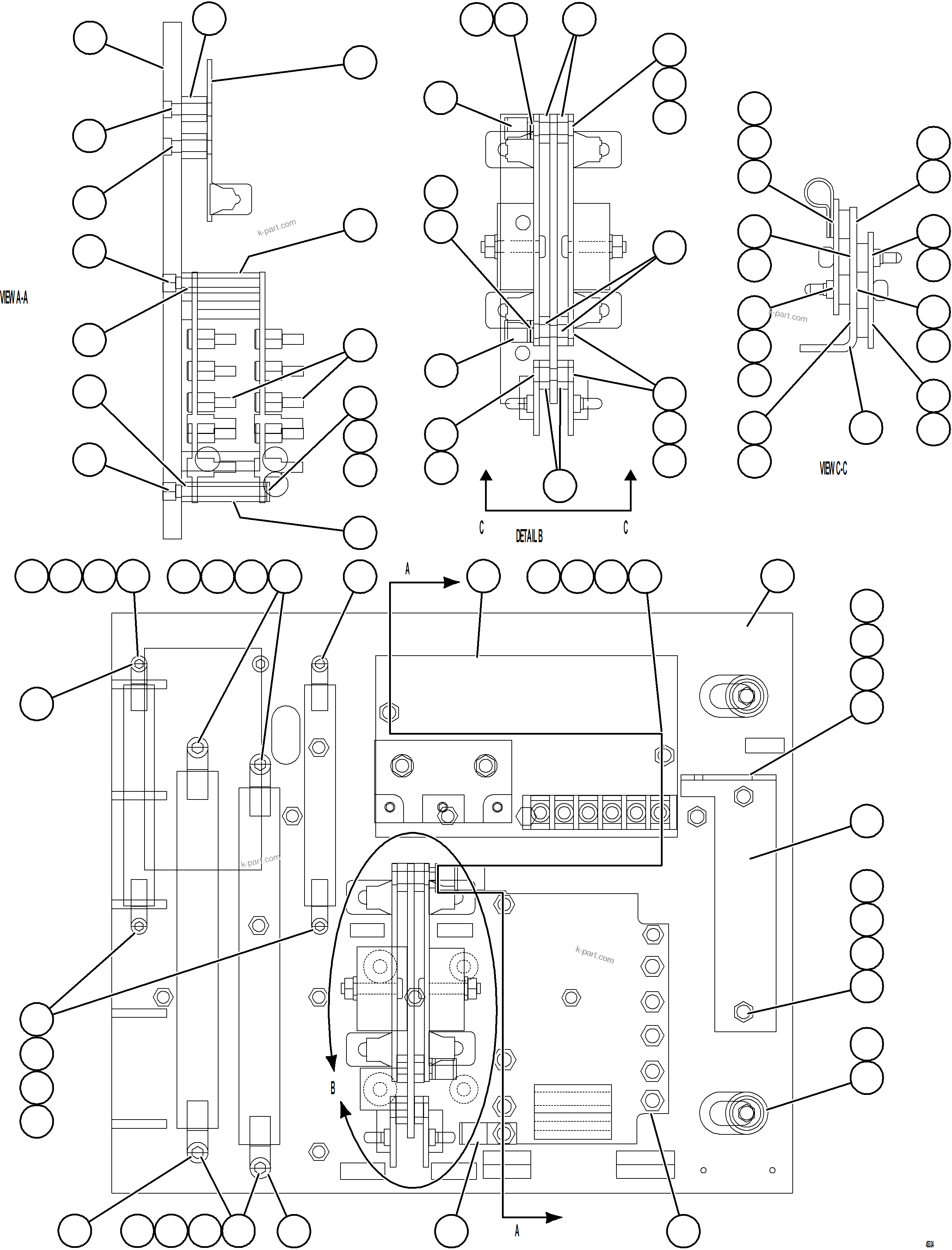 Komatsu parts book diagram for AFE69-F 730E-8 S/N A40018 - A40034 NATALKA: AFSE PANEL COVER ASSEMBLY   1/2   58B-43-00480