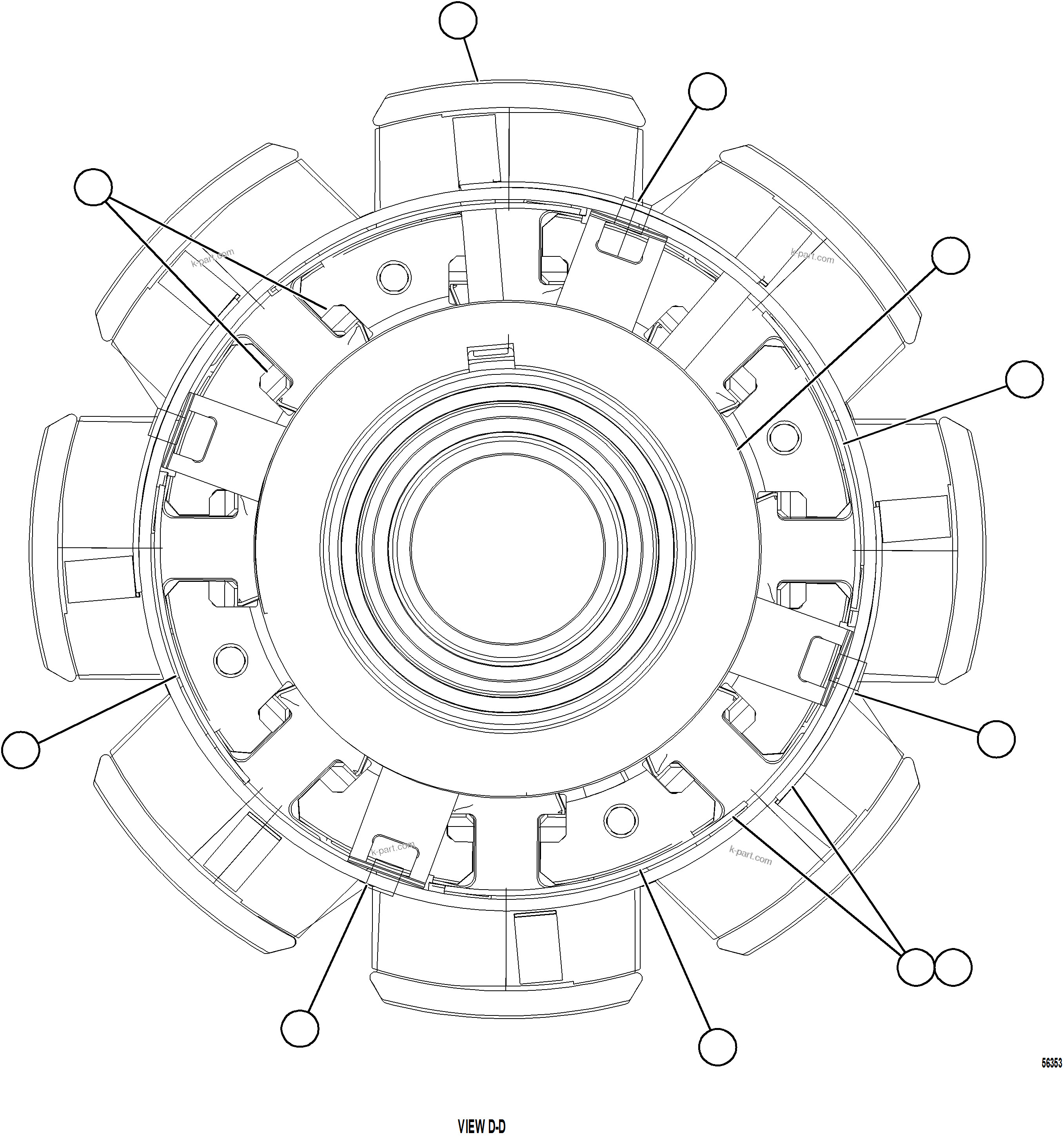 Komatsu parts book diagram for AFE69-F 730E-8 S/N A40018 - A40034 NATALKA: ROTOR ASSEMBLY    58D-98-01960