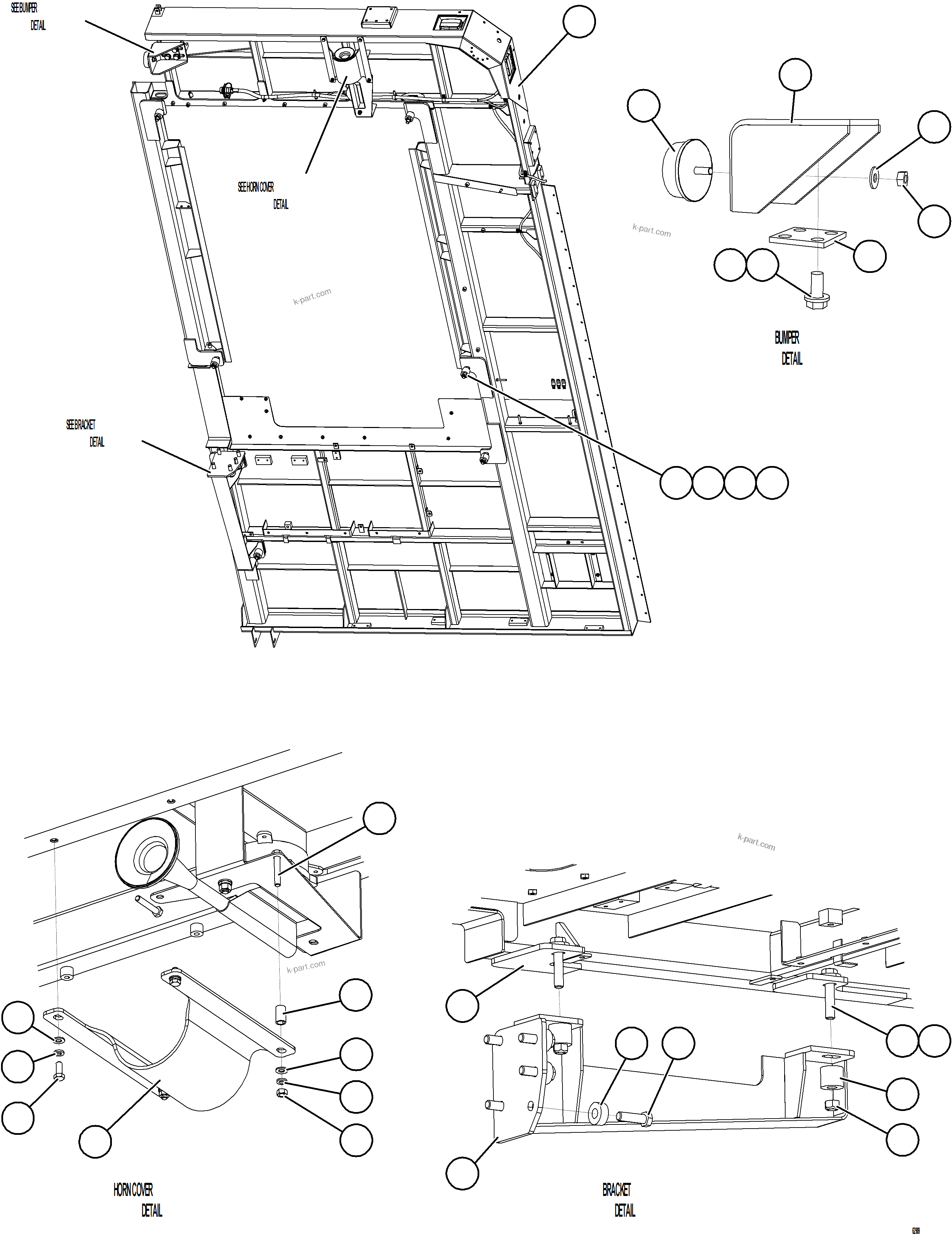Komatsu parts book diagram for AFE73-B 980E-4 S/N A40031 - A40032 ANTAMINA: LH DECK INSTALLATION