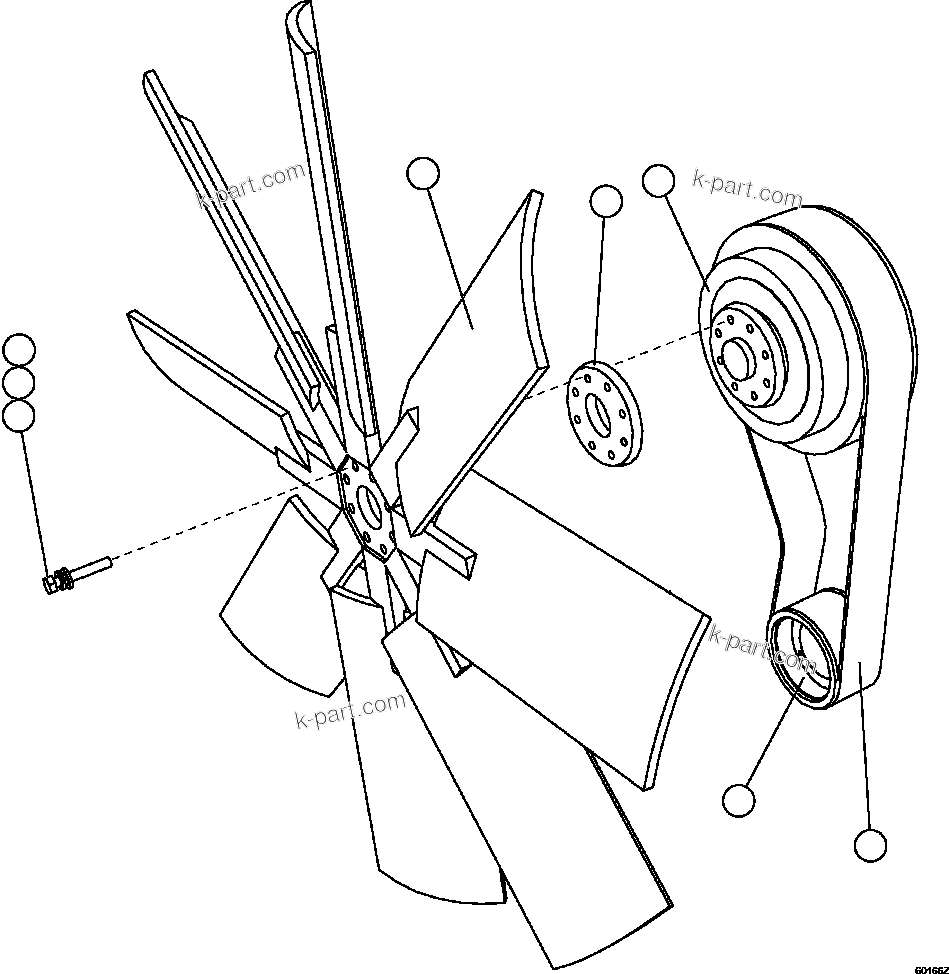Komatsu parts book diagram for AFE73-B 980E-4 S/N A40031 - A40032 ANTAMINA: FAN & FAN DRIVE