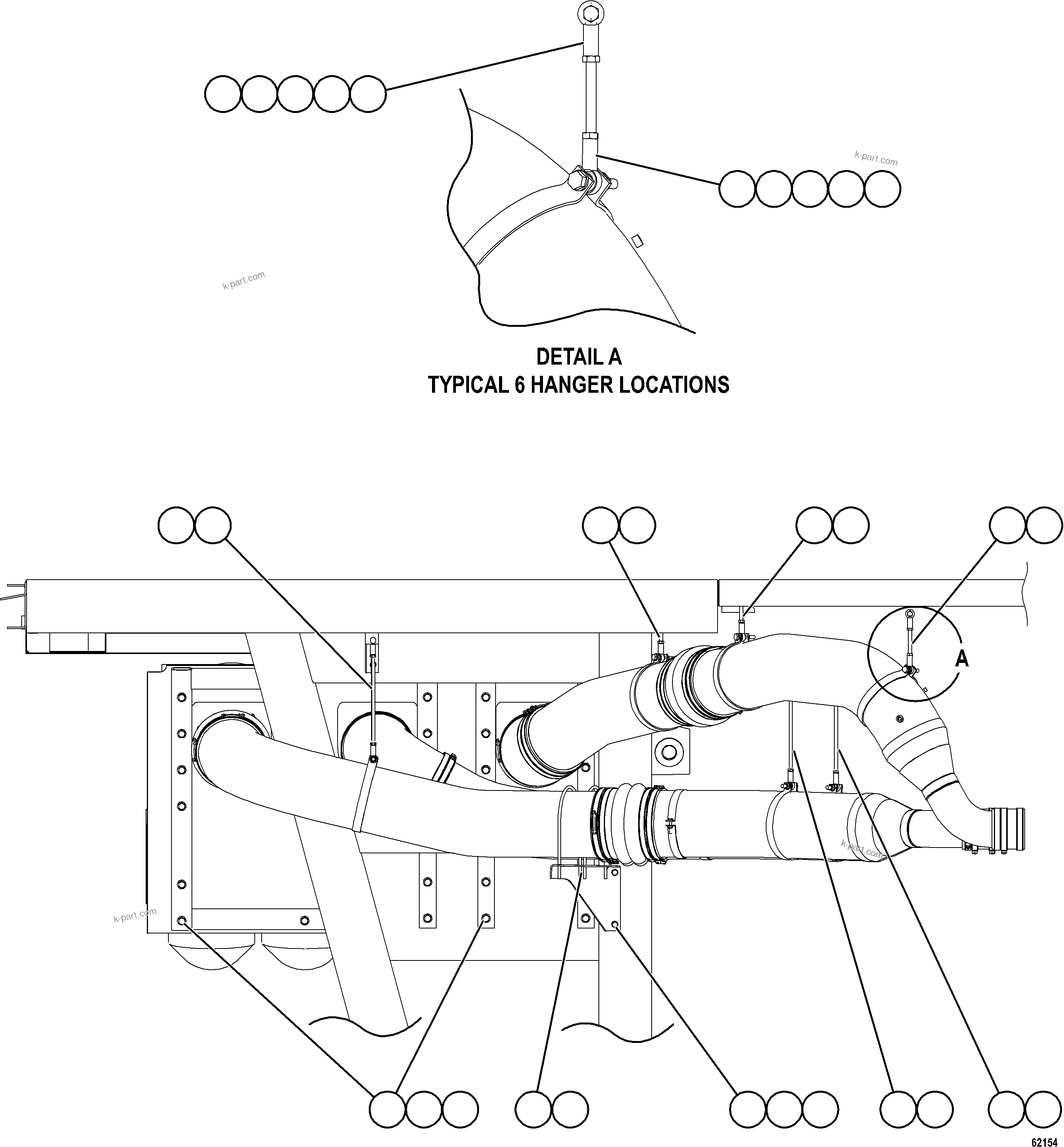 Komatsu parts book diagram for AFE73-B 980E-4 S/N A40031 - A40032 ANTAMINA: AIR CLEANER INSTALLATION - LEFT