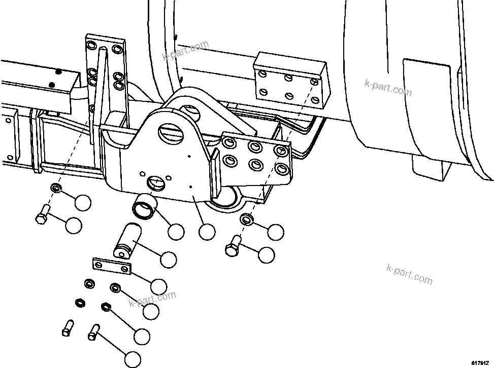 Komatsu parts book diagram for AFE73-B 980E-4 S/N A40031 - A40032 ANTAMINA: ENGINE CRADLE INSTALLATION