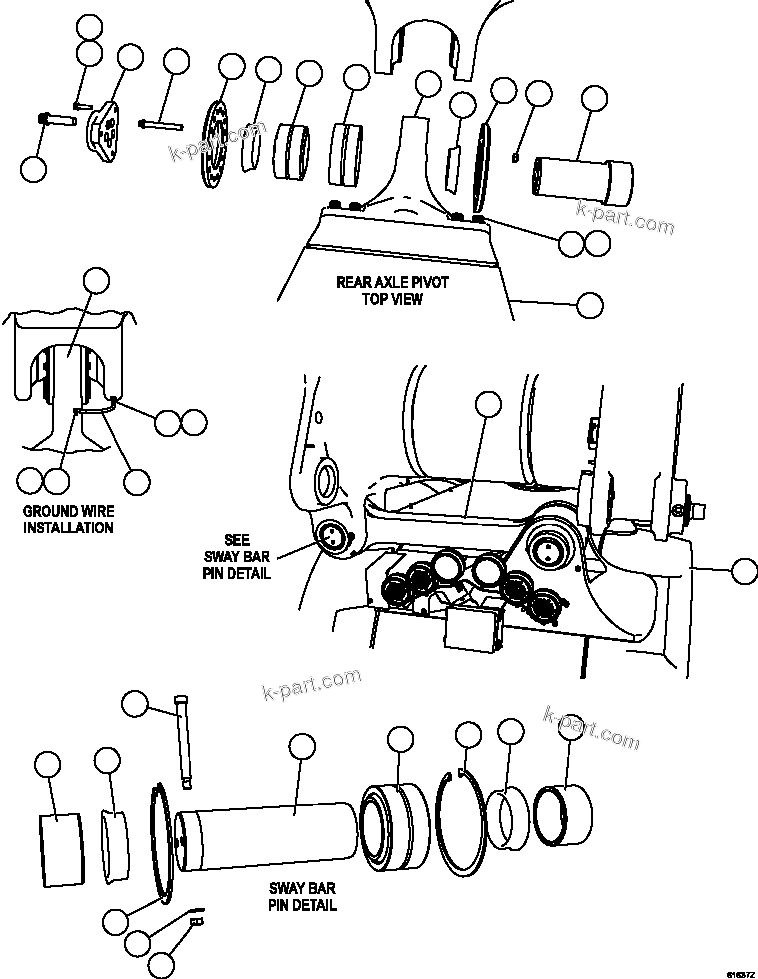 Komatsu parts book diagram for AFE73-B 980E-4 S/N A40031 - A40032 ANTAMINA: REAR AXLE INSTALLATION