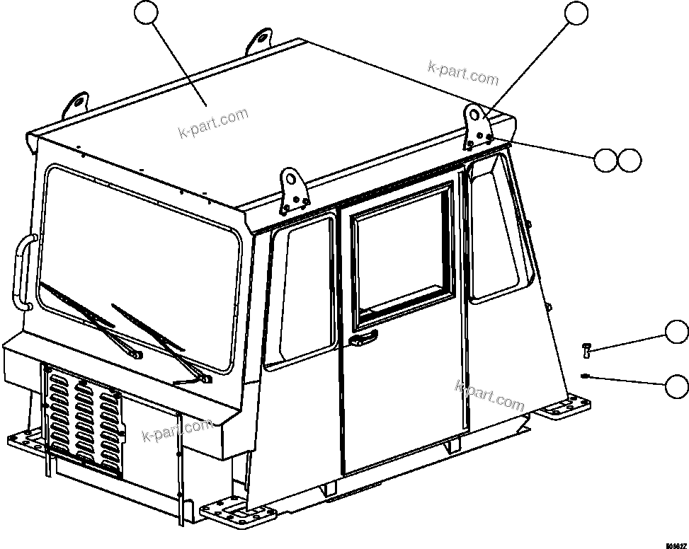 Komatsu parts book diagram for AFE73-B 980E-4 S/N A40031 - A40032 ANTAMINA: CAB MOUNTING