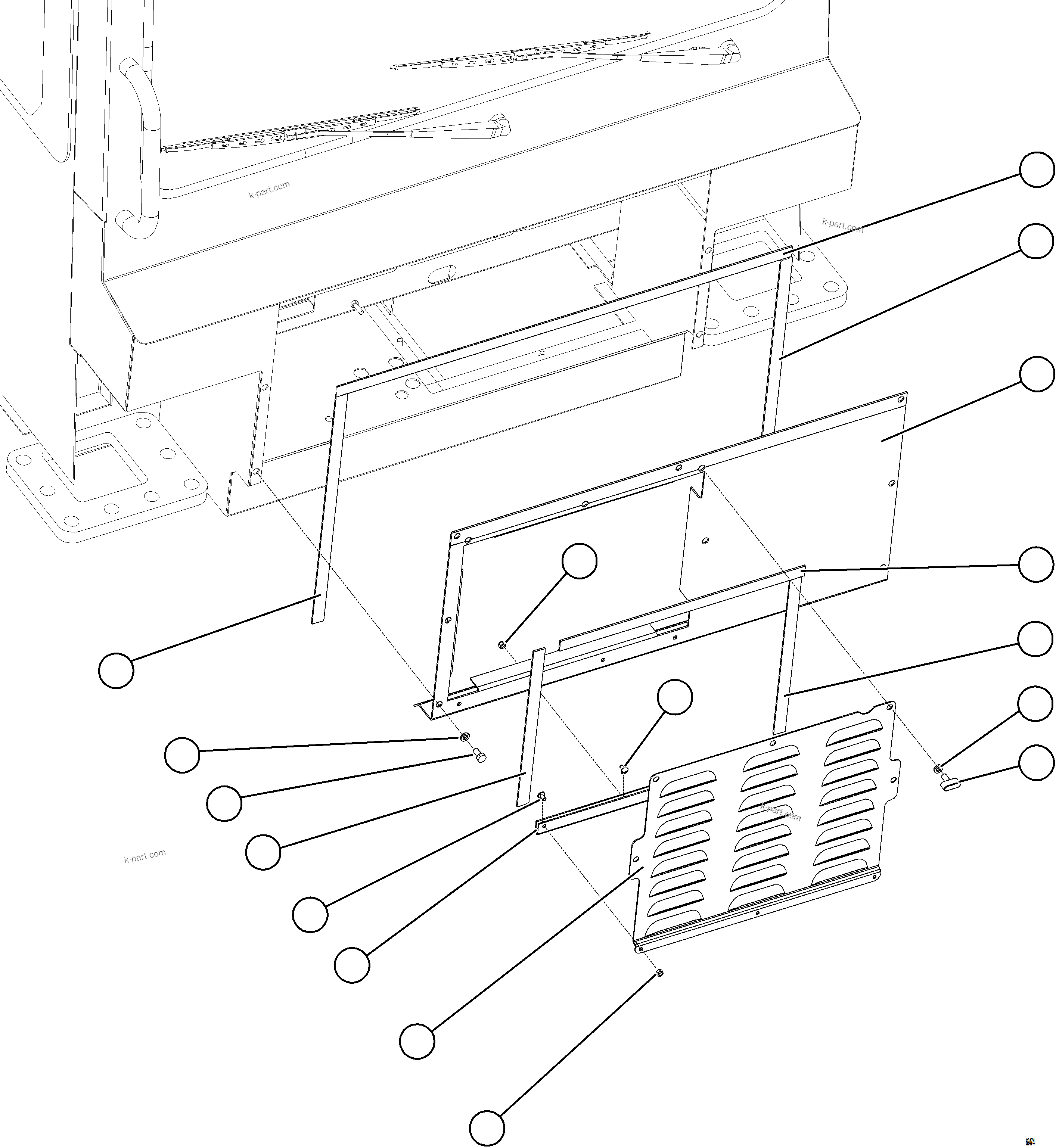 Komatsu parts book diagram for AFE73-B 980E-4 S/N A40031 - A40032 ANTAMINA: FRONT ACCESS COVER