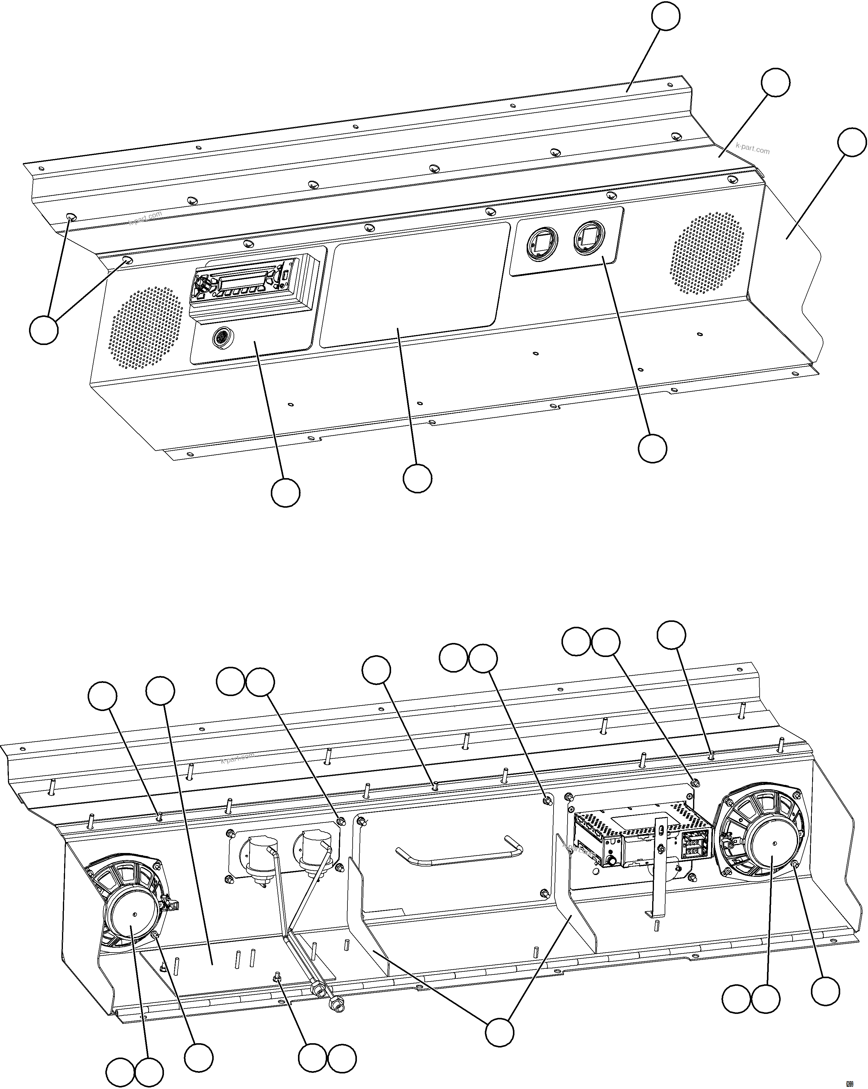 Komatsu parts book diagram for AFE73-B 980E-4 S/N A40031 - A40032 ANTAMINA: OVERHEAD DASH MODULE