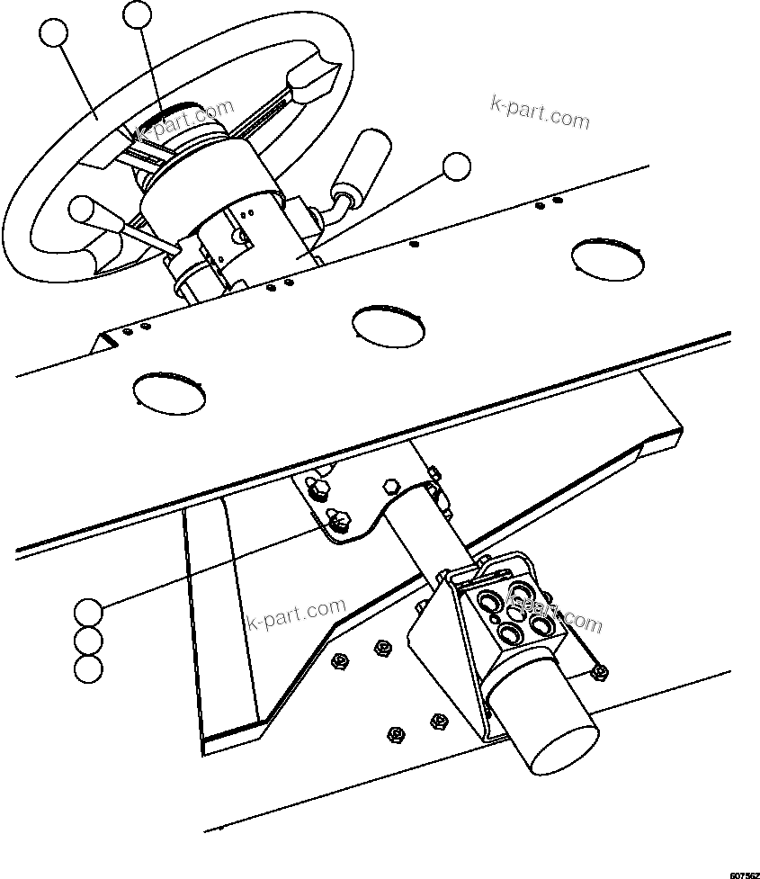Komatsu parts book diagram for AFE73-B 980E-4 S/N A40031 - A40032 ANTAMINA: STEERING COLUMN & STEERING WHEEL INSTALLATION