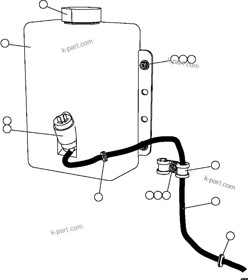 Komatsu parts book diagram for AFE73-B 980E-4 S/N A40031 - A40032 ANTAMINA: WINDSHIELD WASHER INSTALLATION
