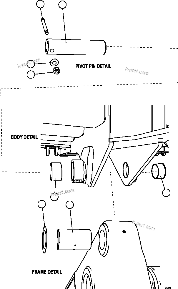 Komatsu parts book diagram for AFE73-B 980E-4 S/N A40031 - A40032 ANTAMINA: BODY PIVOT