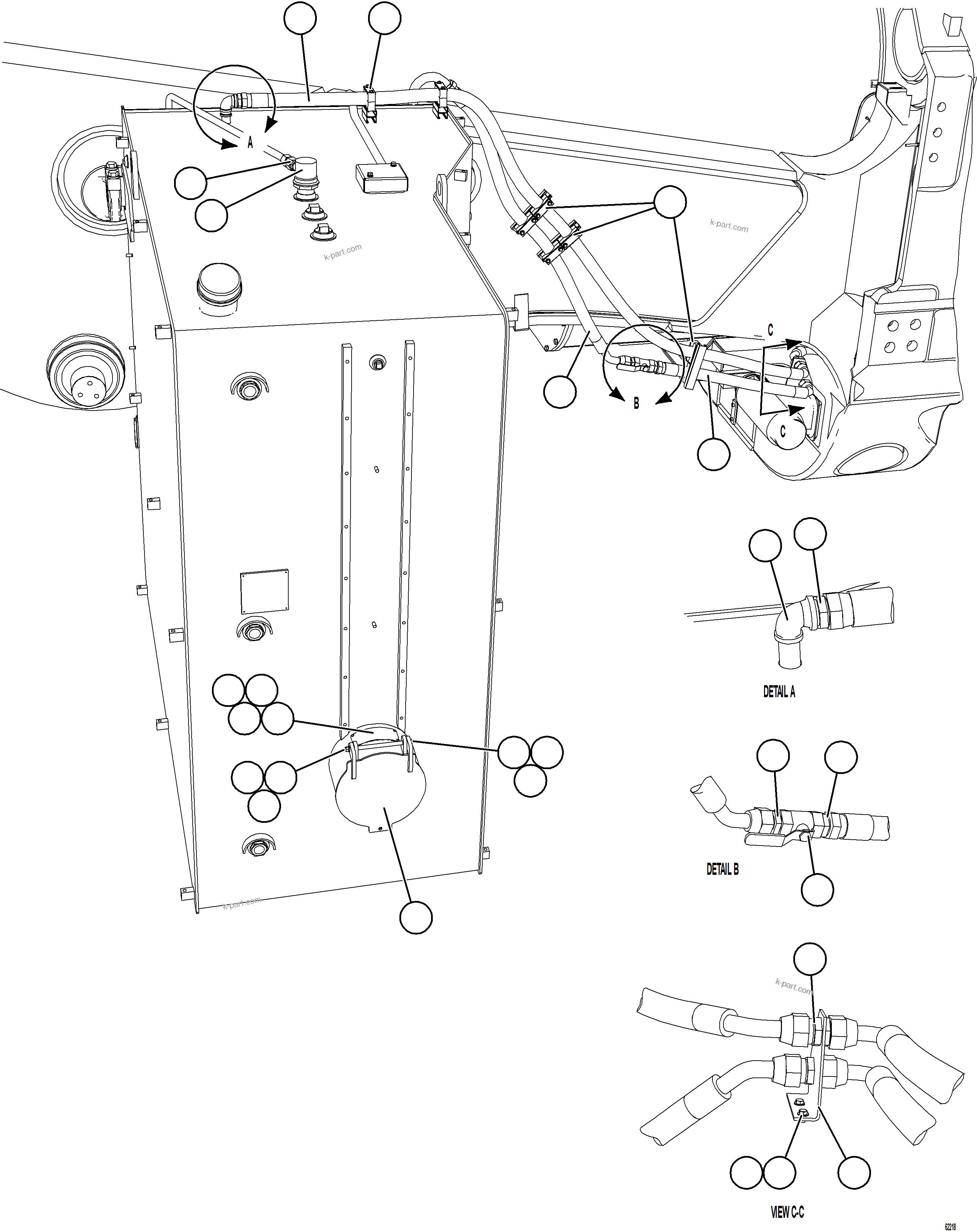 Komatsu parts book diagram for AFE73-B 980E-4 S/N A40031 - A40032 ANTAMINA: FUEL SYSTEM PIPING    1/3