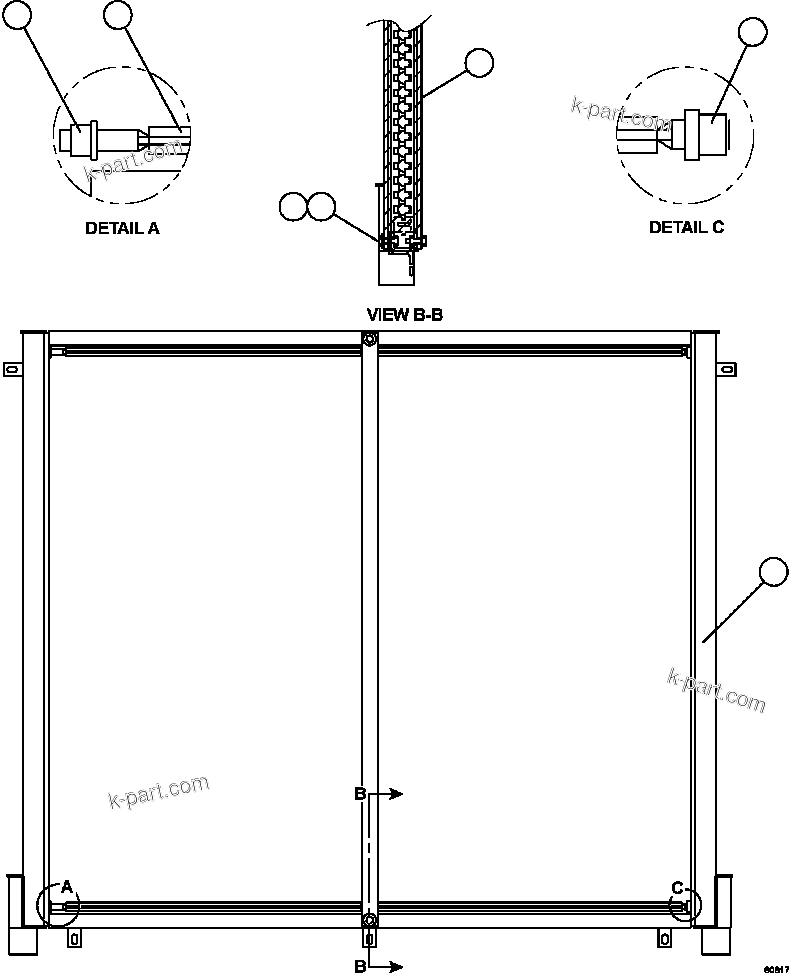 Komatsu parts book diagram for AFE73-B 980E-4 S/N A40031 - A40032 ANTAMINA: FUEL COOLER ASSEMBLY      58B-03-00120