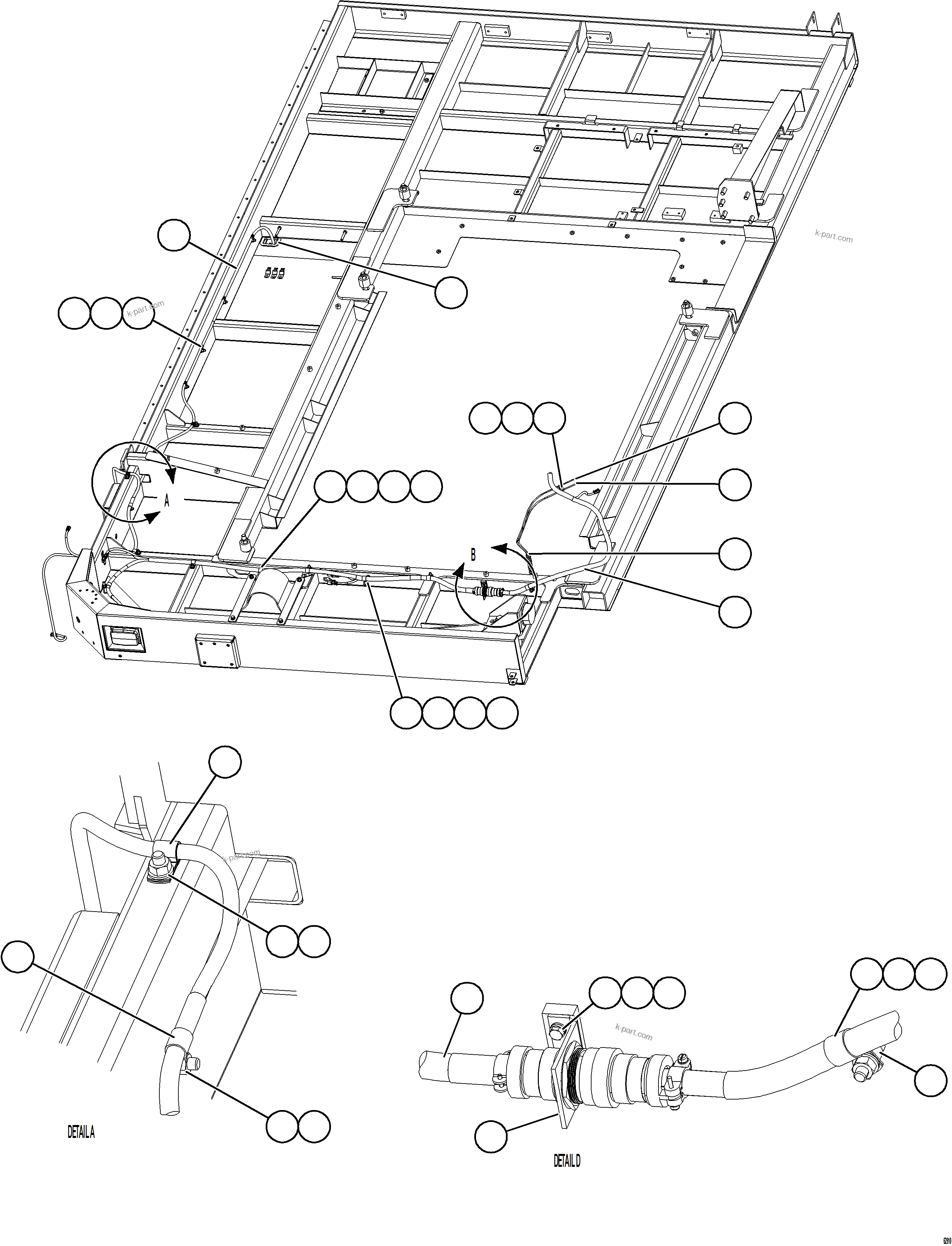 Komatsu parts book diagram for AFE73-B 980E-4 S/N A40031 - A40032 ANTAMINA: LH DECK WIRING