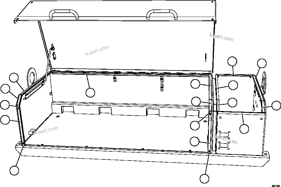 Komatsu parts book diagram for AFE73-B 980E-4 S/N A40031 - A40032 ANTAMINA: BATTERY BOX    3/6