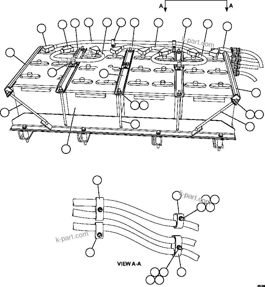Komatsu parts book diagram for AFE73-B 980E-4 S/N A40031 - A40032 ANTAMINA: BATTERY BOX    4/6