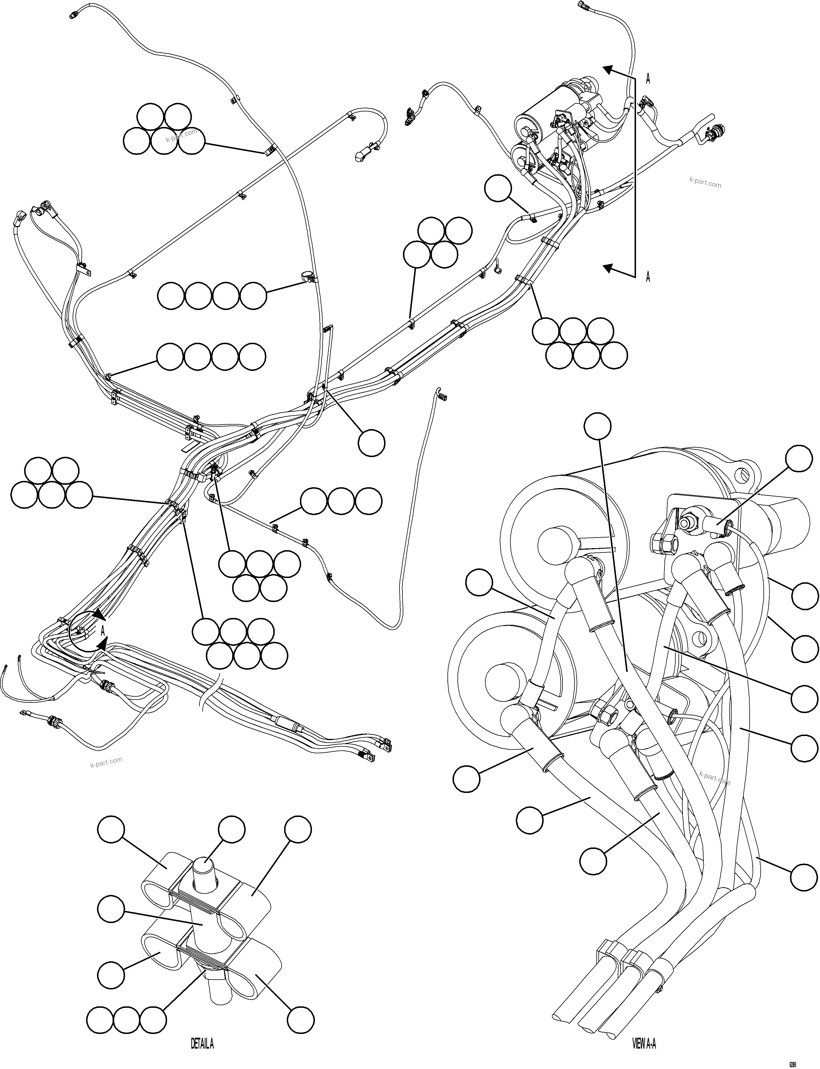 Komatsu parts book diagram for AFE73-B 980E-4 S/N A40031 - A40032 ANTAMINA: STARTING SYSTEM WIRING    1/4