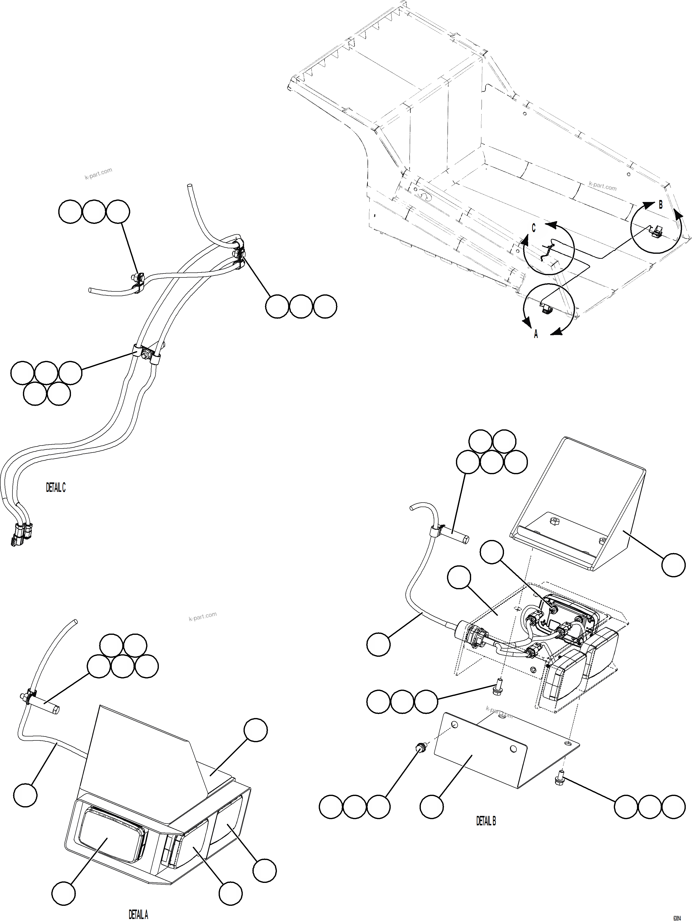 Komatsu parts book diagram for AFE73-B 980E-4 S/N A40031 - A40032 ANTAMINA: BODY CLEARANCE LIGHTS
