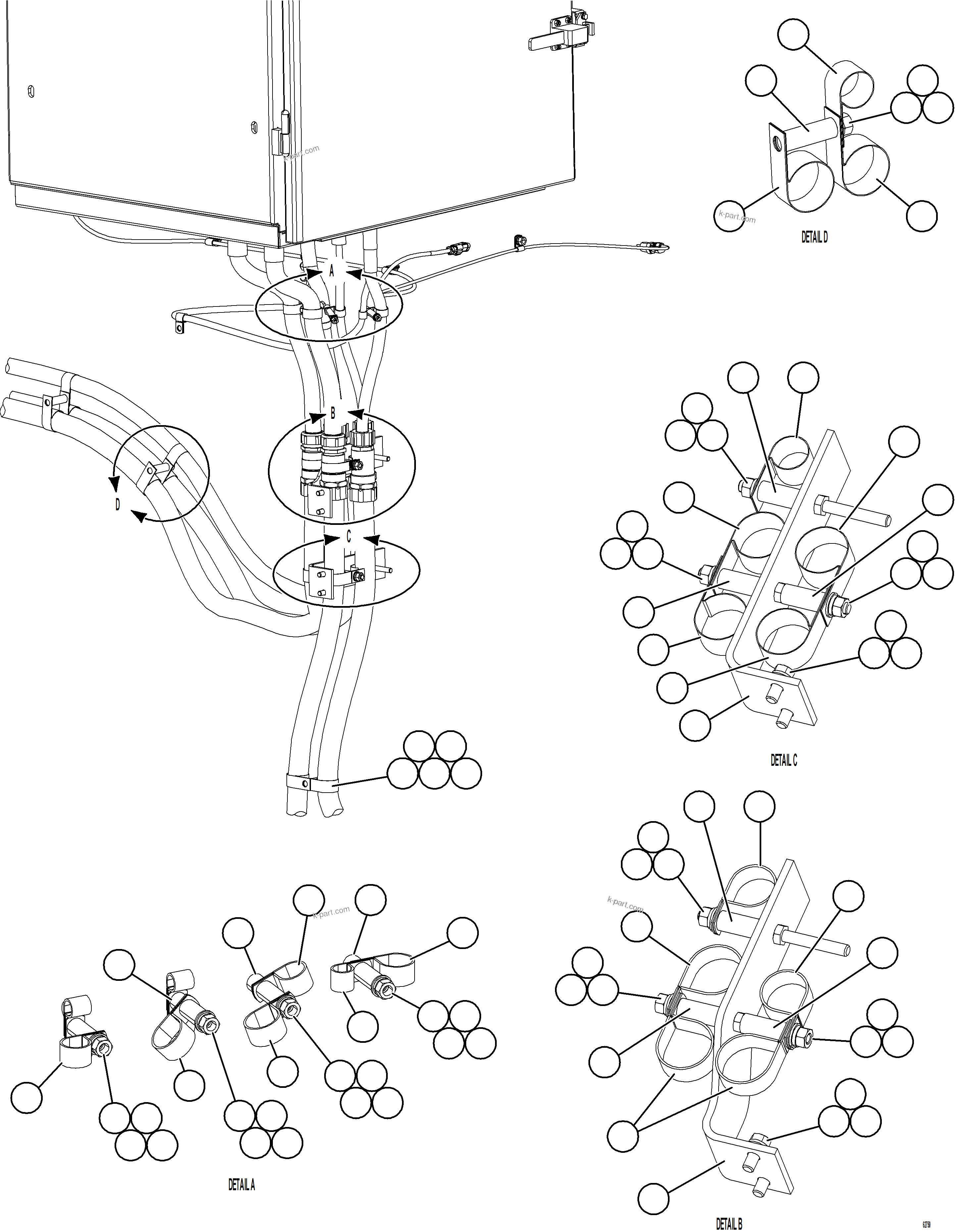 Komatsu parts book diagram for AFE73-B 980E-4 S/N A40031 - A40032 ANTAMINA: AUXILIARY CONTROL CABINET EXTERNAL HARNESSES