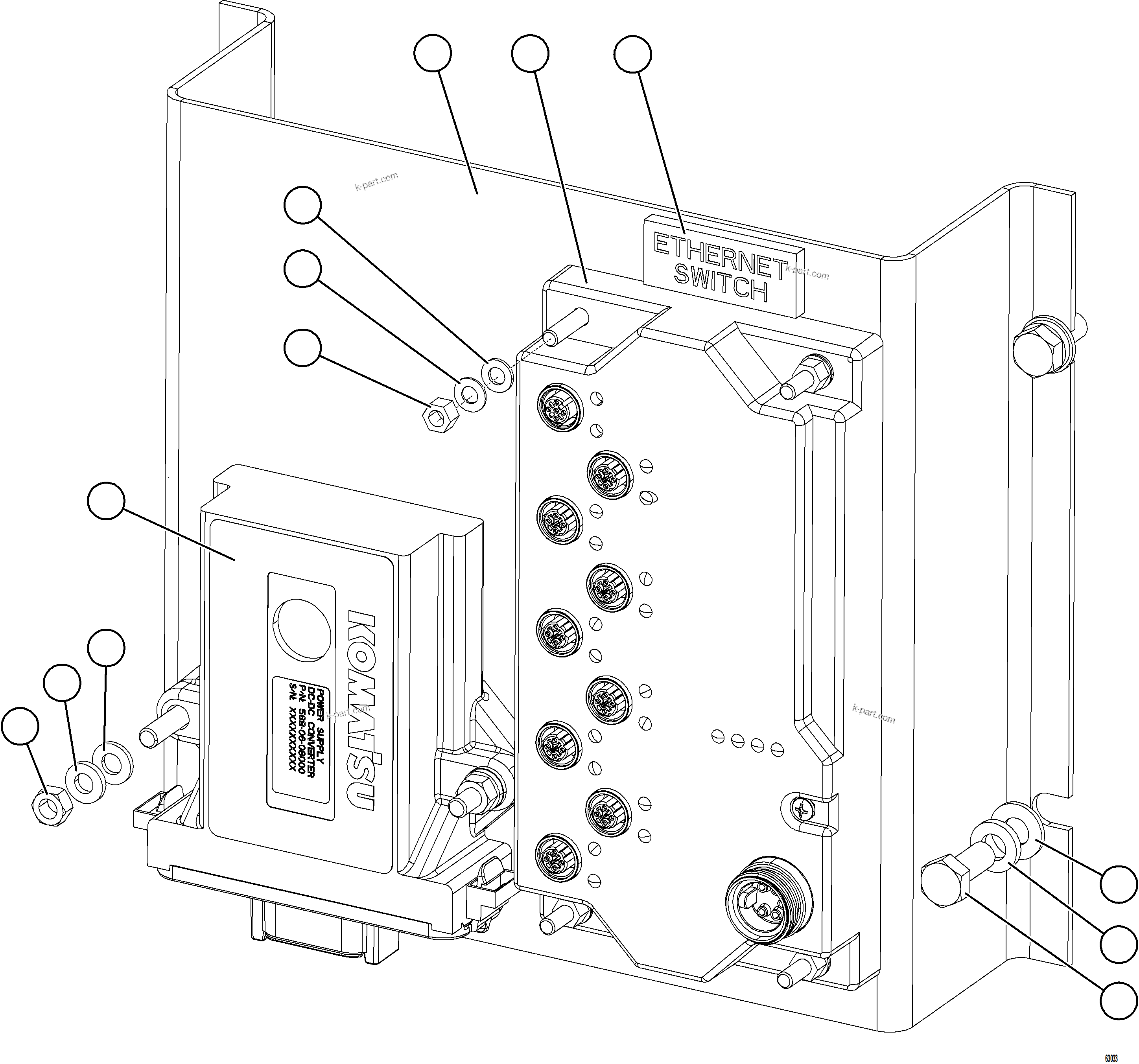 Komatsu parts book diagram for AFE73-B 980E-4 S/N A40031 - A40032 ANTAMINA: ETHERNET MOUNTING ASSEMBLY