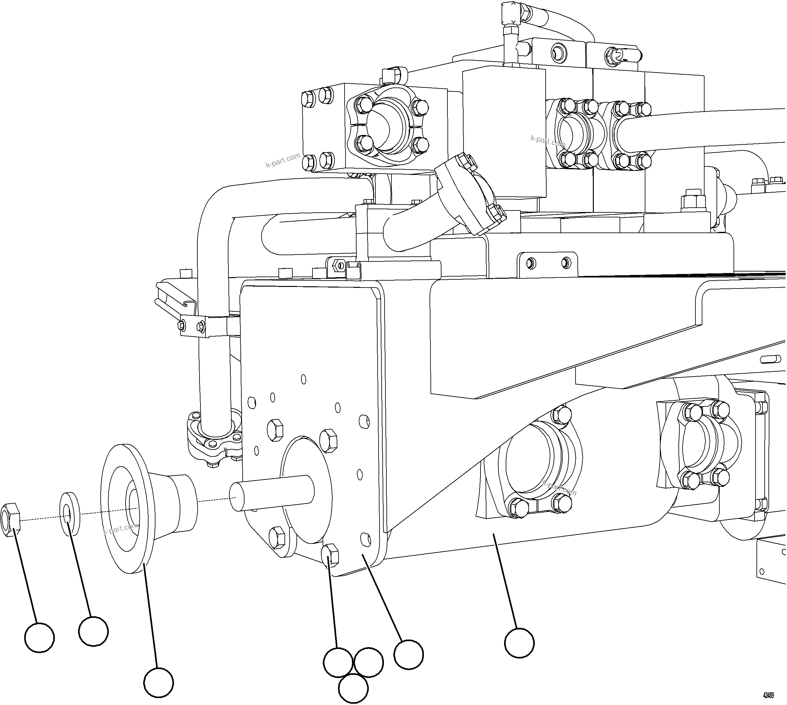 Komatsu parts book diagram for AFE73-B 980E-4 S/N A40031 - A40032 ANTAMINA: HOIST PUMP INSTALLATION