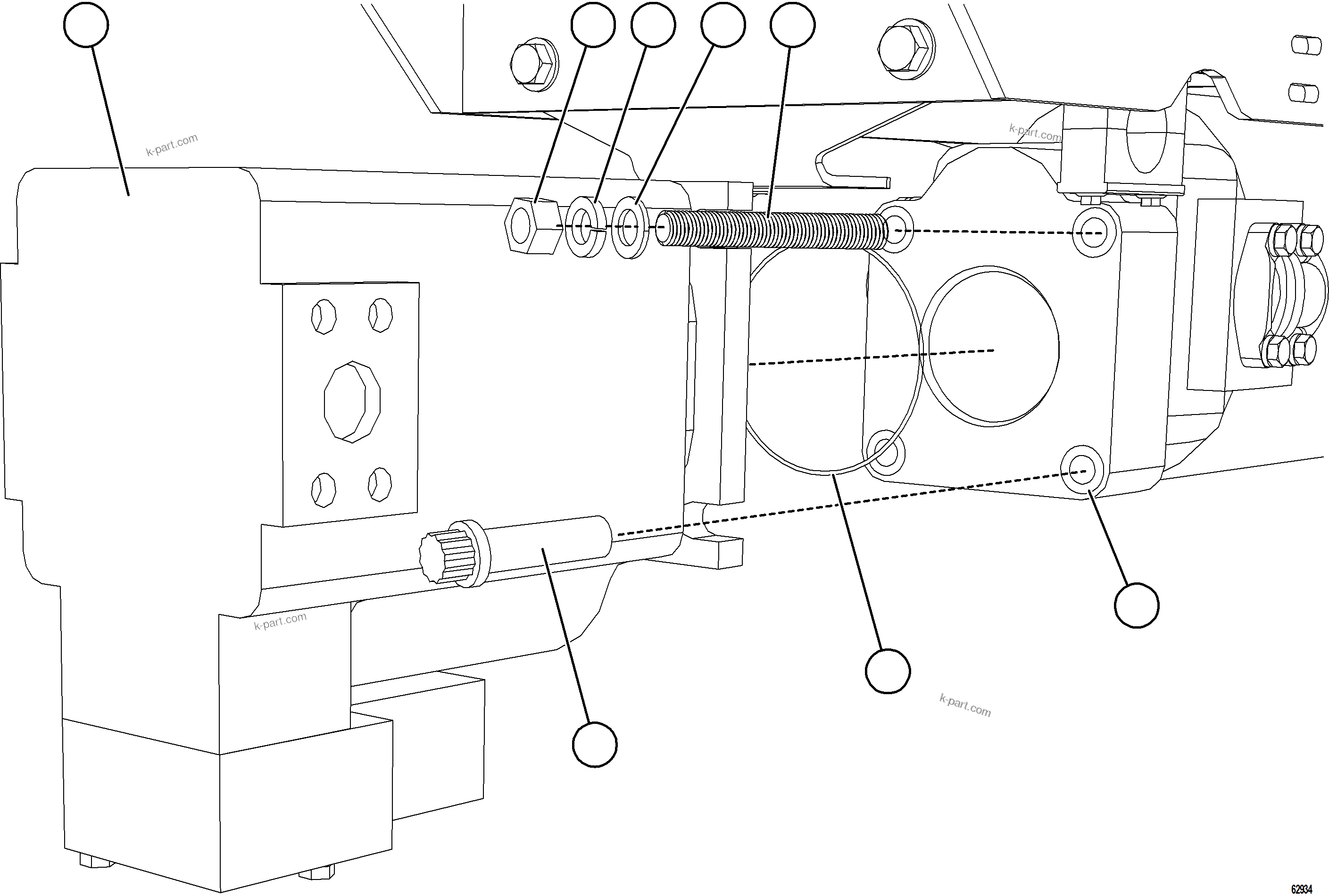 Komatsu parts book diagram for AFE73-B 980E-4 S/N A40031 - A40032 ANTAMINA: STEERING PUMP INSTALLATION