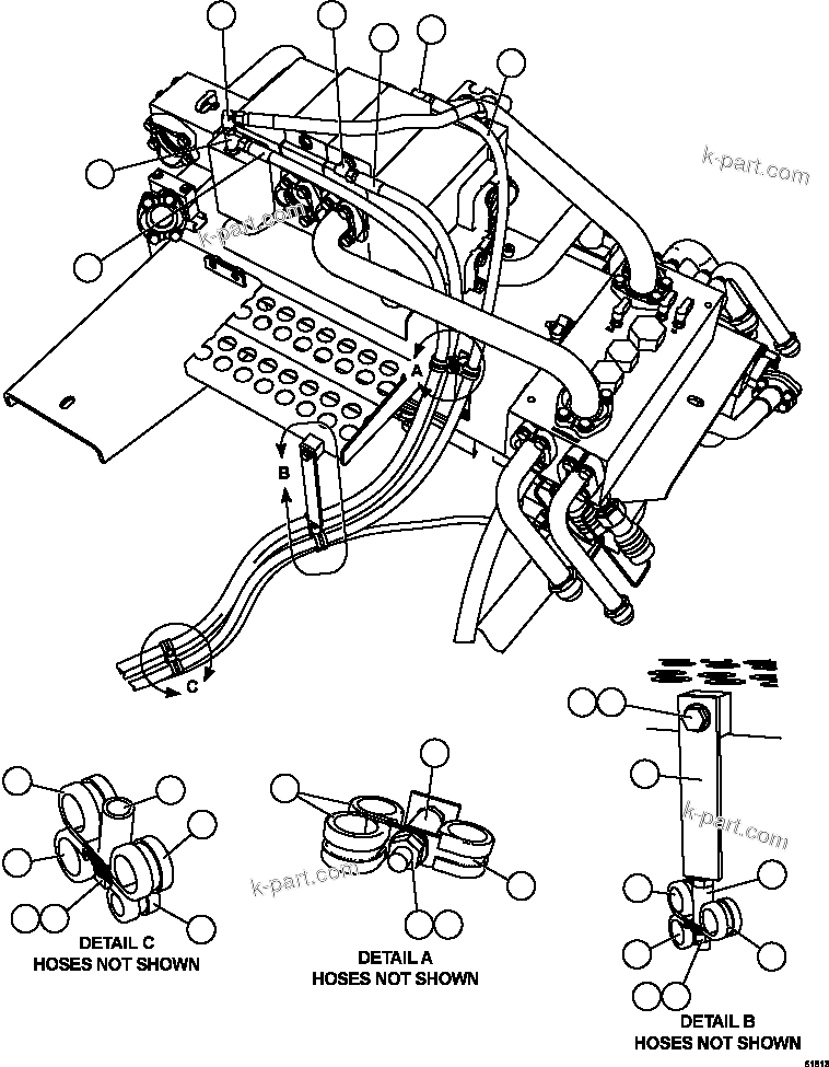 Komatsu parts book diagram for AFE73-B 980E-4 S/N A40031 - A40032 ANTAMINA: PUMP MODULE - HOIST PILOT PIPING