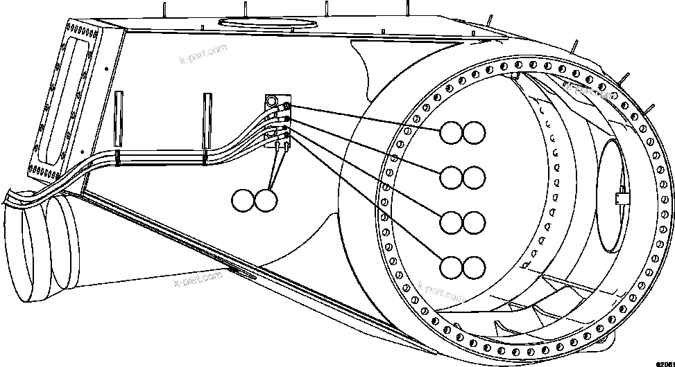 Komatsu parts book diagram for AFE73-B 980E-4 S/N A40031 - A40032 ANTAMINA: BRAKE APPLY PIPING    3/3