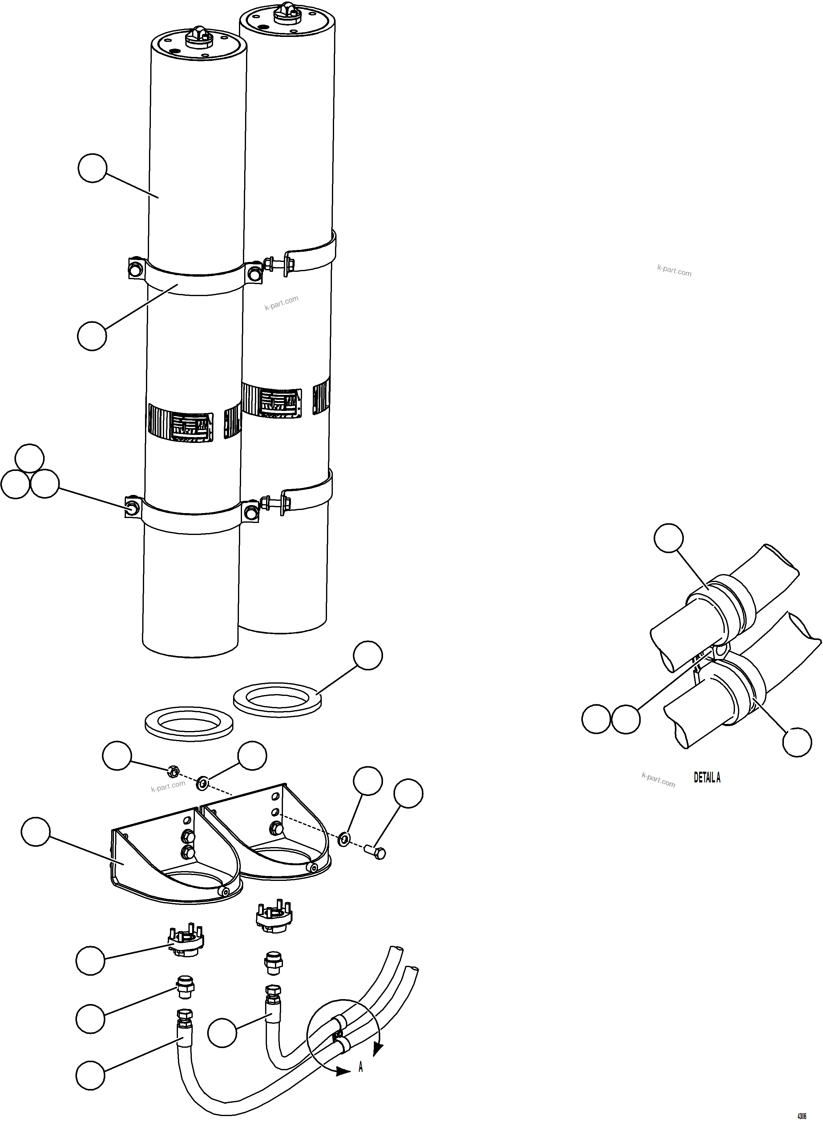 Komatsu parts book diagram for AFE73-B 980E-4 S/N A40031 - A40032 ANTAMINA: BRAKE ACCUMULATOR INSTALLATION