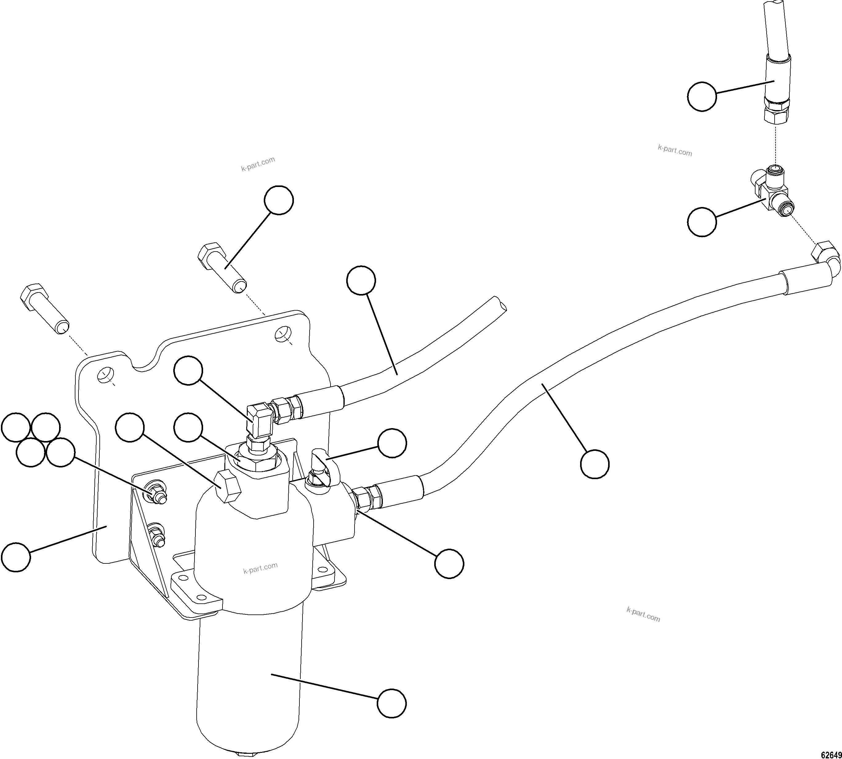 Komatsu parts book diagram for AFE73-B 980E-4 S/N A40031 - A40032 ANTAMINA: STEERING HYDRAULIC FILTER INSTALLATION