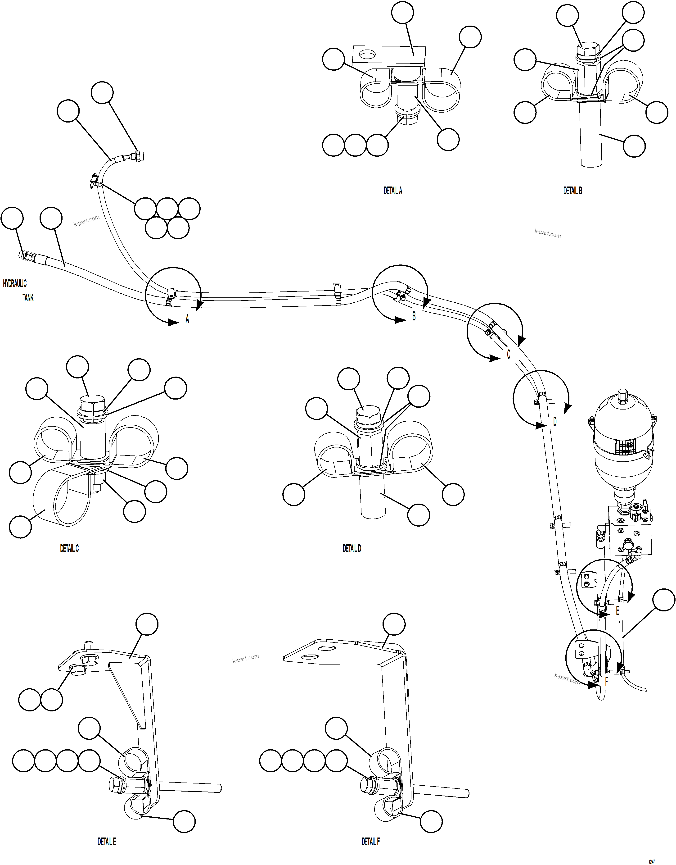 Komatsu parts book diagram for AFE73-B 980E-4 S/N A40031 - A40032 ANTAMINA: ACCESSORY DRIVE PIPING   1/2