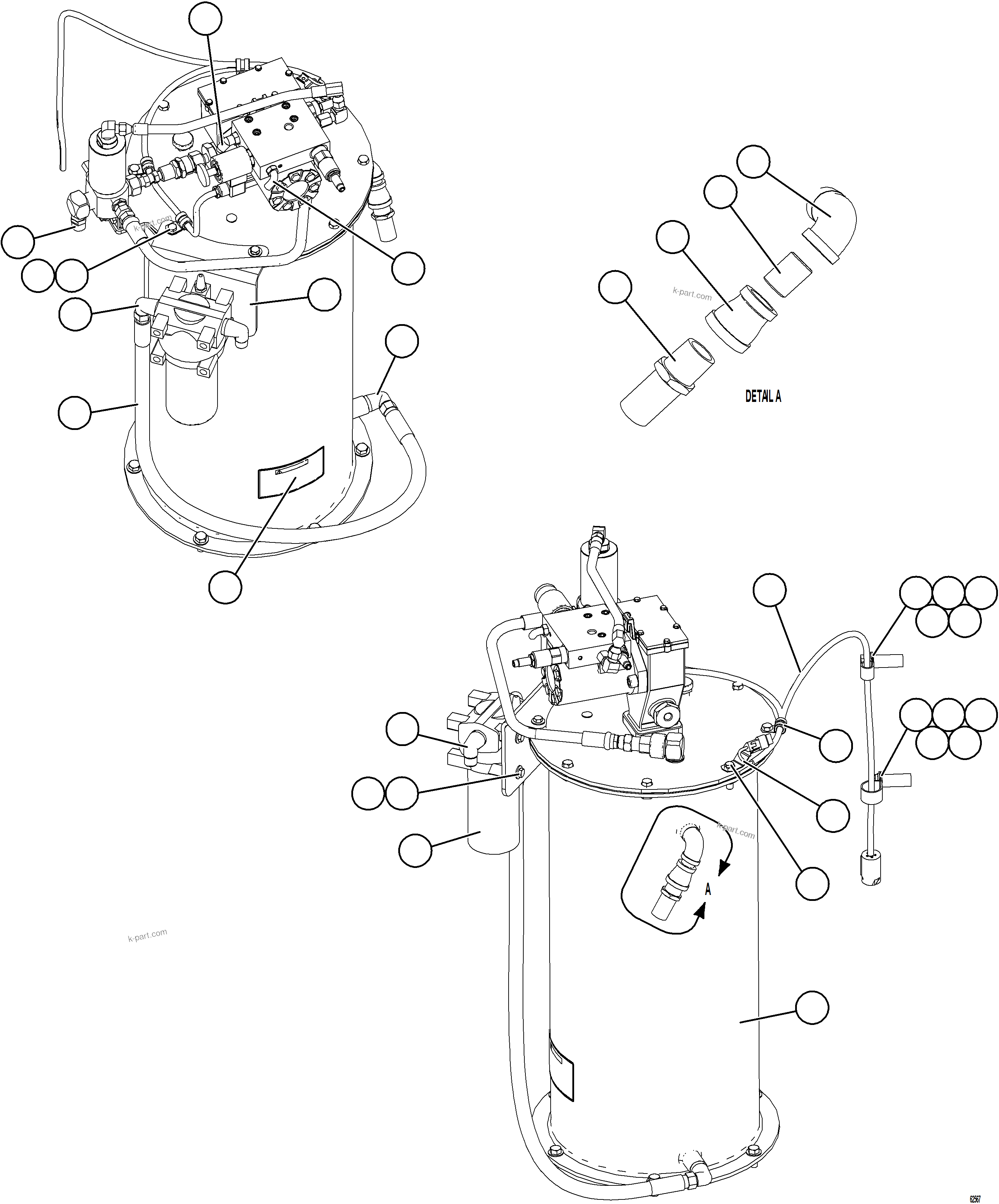 Komatsu parts book diagram for AFE73-B 980E-4 S/N A40031 - A40032 ANTAMINA: AUTOMATIC LUBRICATION PUMP SUBASSEMBLY
