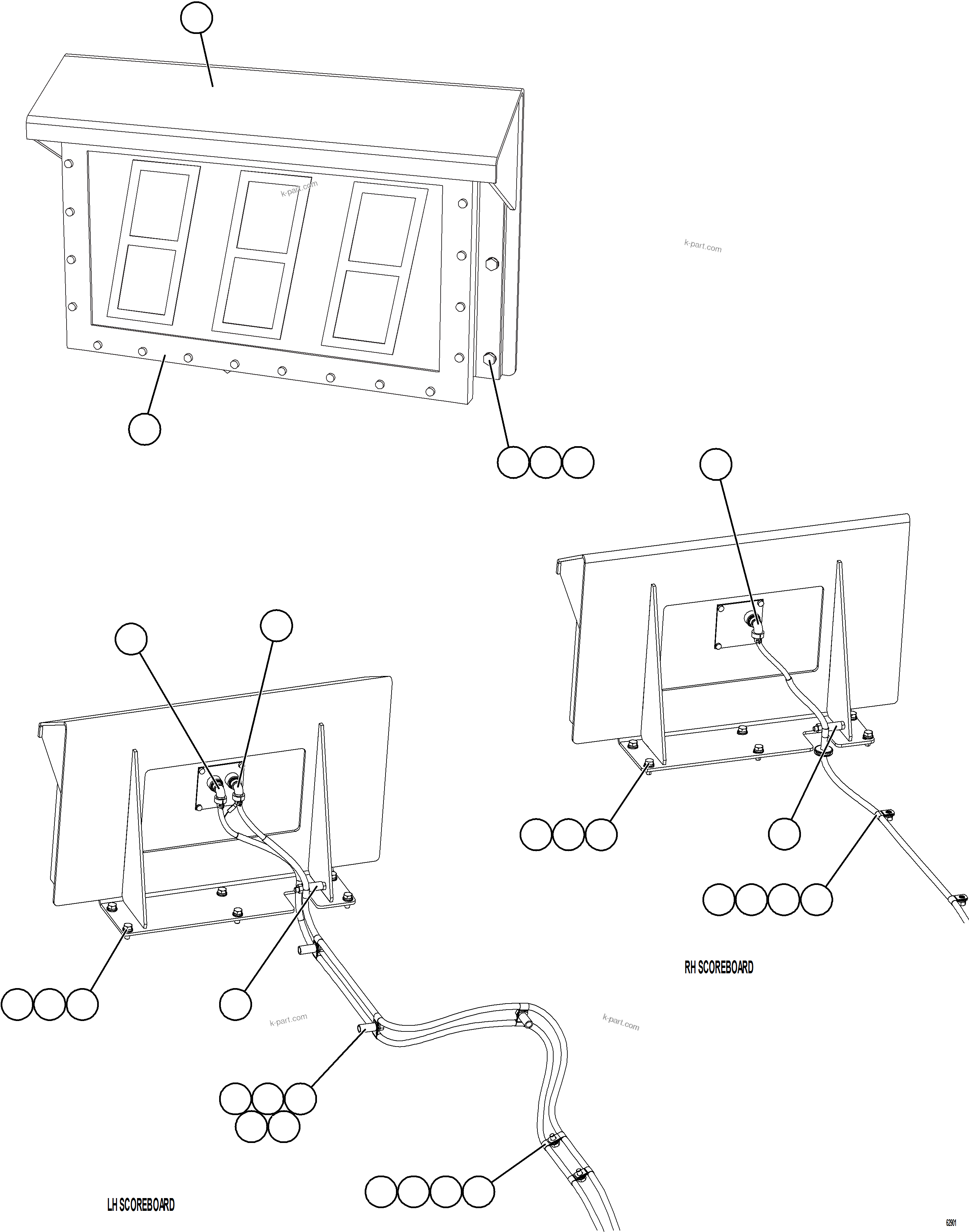 Komatsu parts book diagram for AFE73-B 980E-4 S/N A40031 - A40032 ANTAMINA: PLM SCOREBOARD
