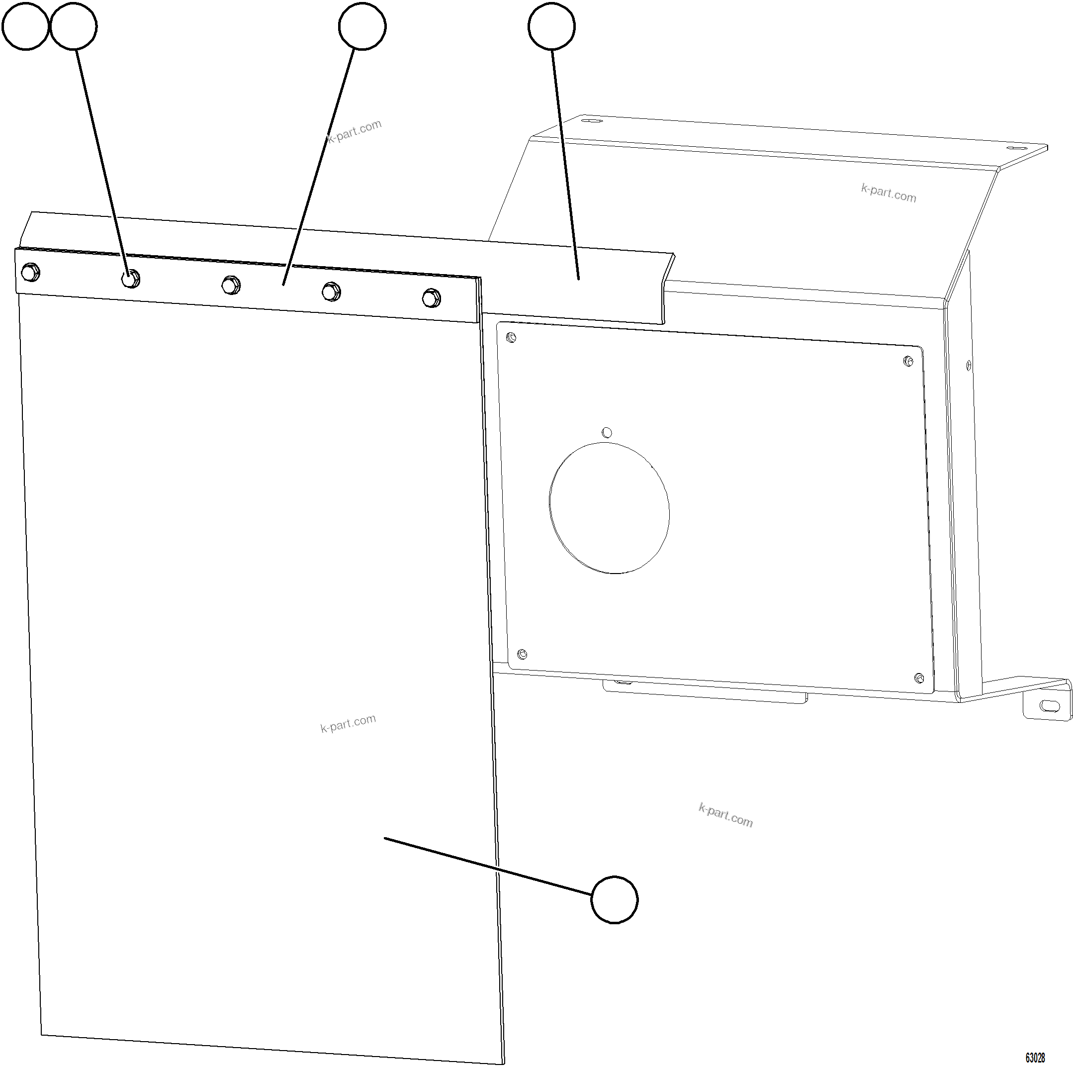 Komatsu parts book diagram for AFE73-B 980E-4 S/N A40031 - A40032 ANTAMINA: BLEEDDOWN MANIFOLD MUD FLAP