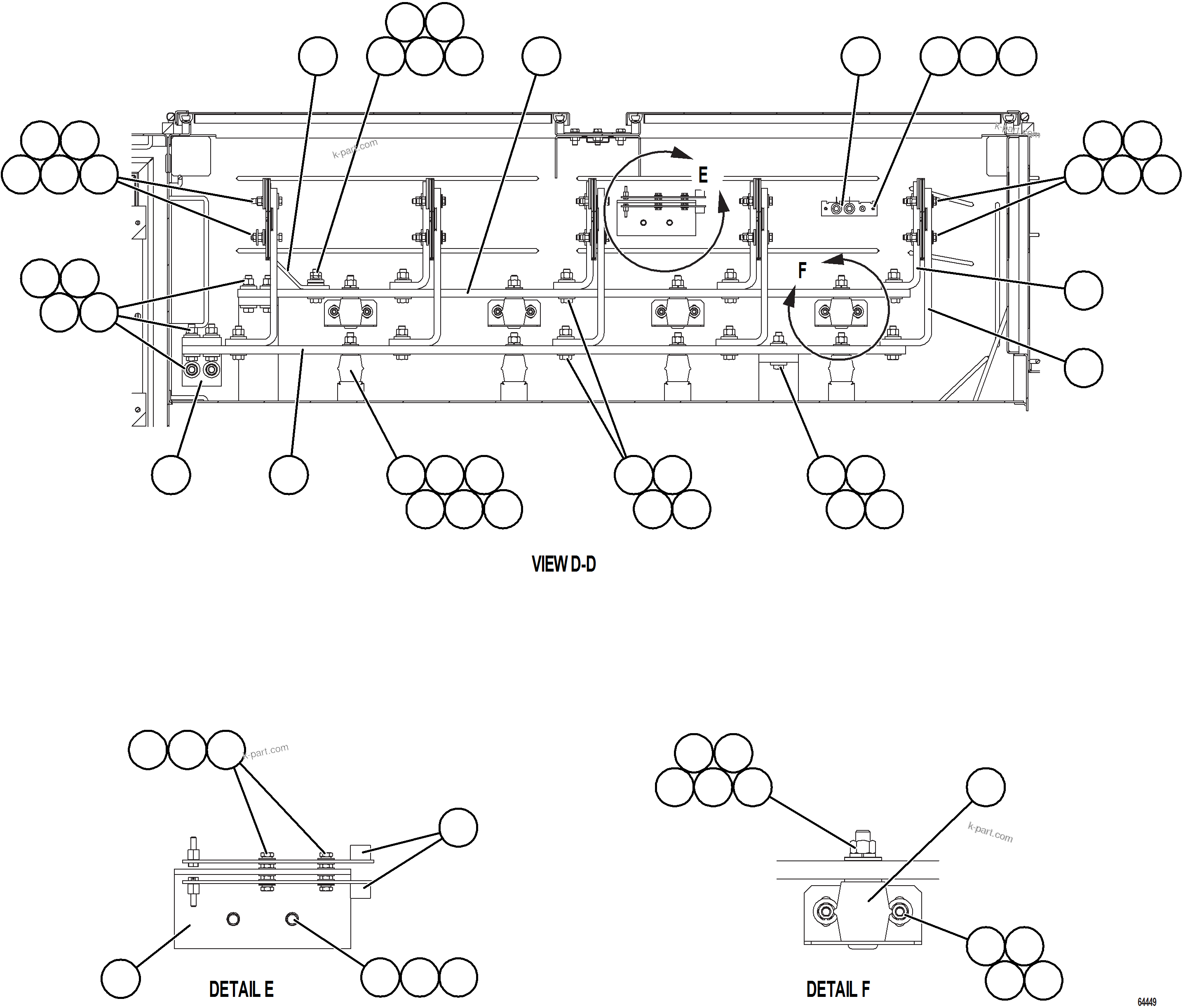 Komatsu parts book diagram for AFE73-B 980E-4 S/N A40031 - A40032 ANTAMINA: CONTROL CABINET - HIGH VOLTAGE  4/6   58B-43-00700
