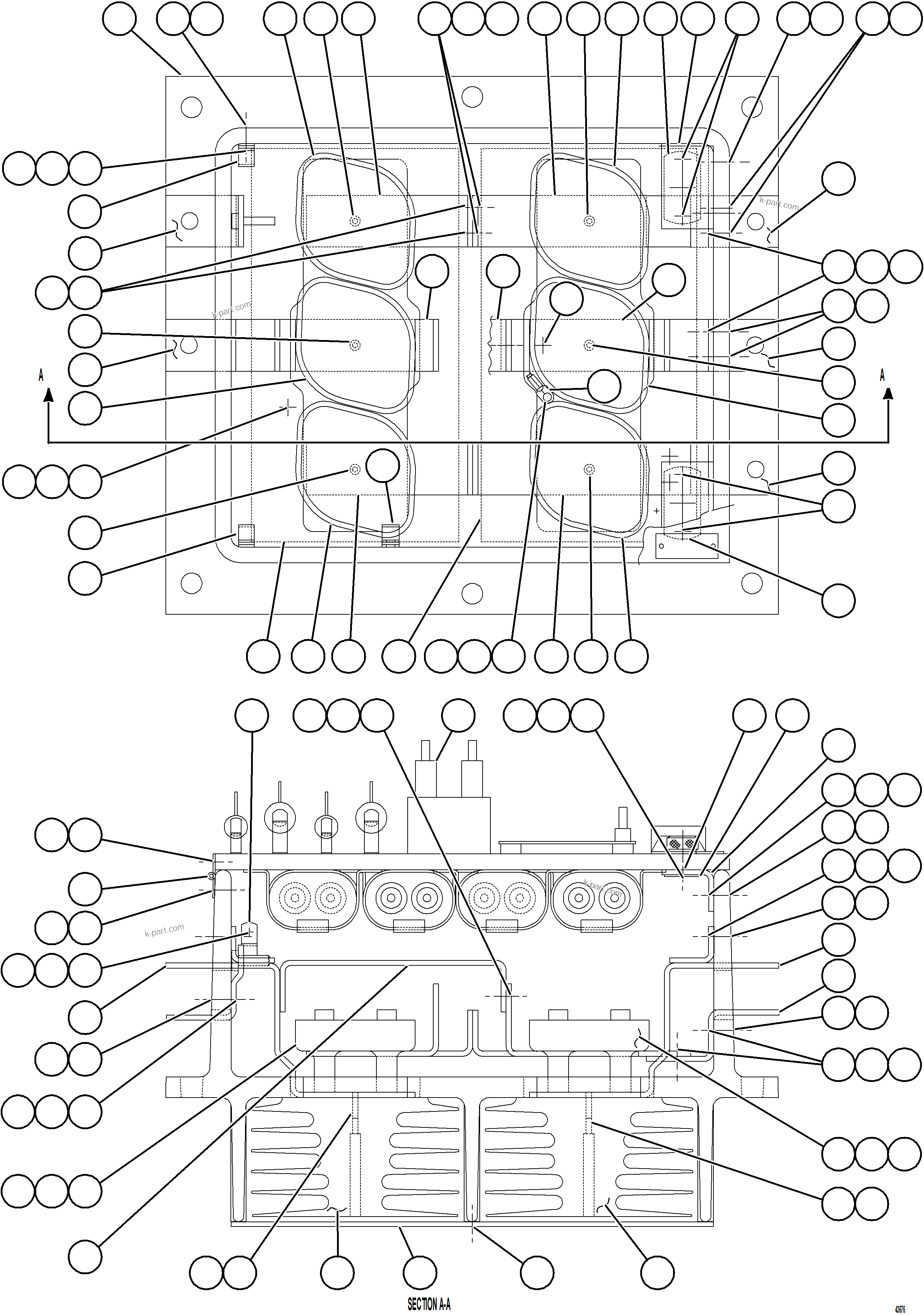 Komatsu parts book diagram for AFE73-B 980E-4 S/N A40031 - A40032 ANTAMINA: AFSE PANEL     58B-43-00220