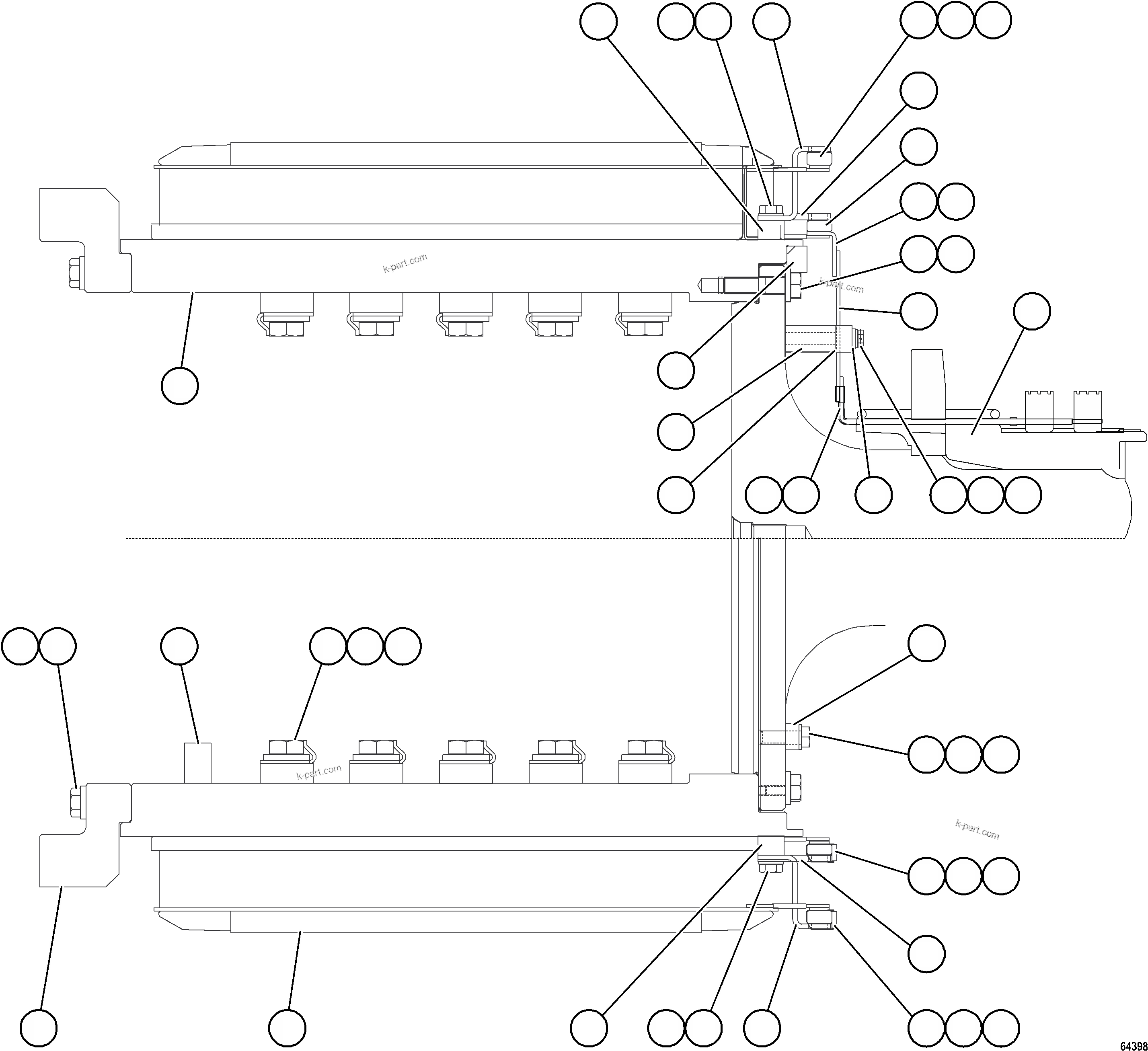 Komatsu parts book diagram for AFE73-B 980E-4 S/N A40031 - A40032 ANTAMINA: ROTOR ASSEMBLY    XA4413