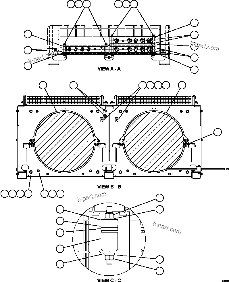 Komatsu parts book diagram for AFE73-B 980E-4 S/N A40031 - A40032 ANTAMINA: RETARDING GRID ASSEMBLY    2/3     58B-06-00202