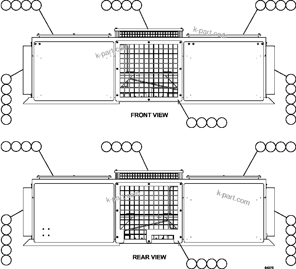 Komatsu parts book diagram for AFE73-B 980E-4 S/N A40031 - A40032 ANTAMINA: RETARDING GRID ASSEMBLY    3/3     58B-06-00202