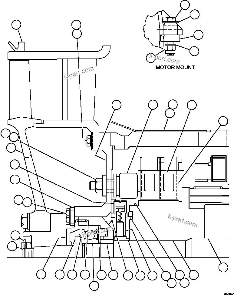 Komatsu parts book diagram for AFE73-B 980E-4 S/N A40031 - A40032 ANTAMINA: BLOWER MOTOR (COMMUTATOR END)     XA4146