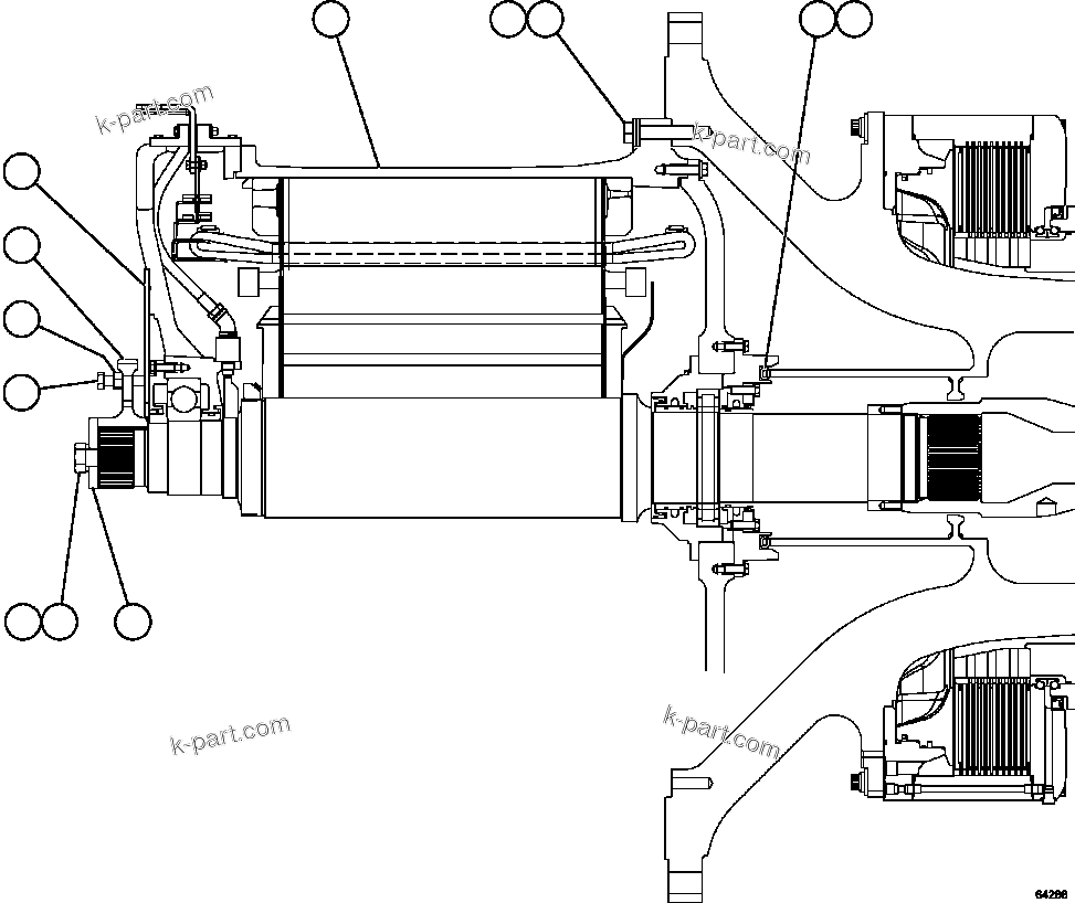Komatsu parts book diagram for AFE73-B 980E-4 S/N A40031 - A40032 ANTAMINA: WHEEL MOTOR MATING COMPONENTS