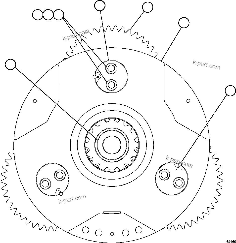 Komatsu parts book diagram for AFE73-B 980E-4 S/N A40031 - A40032 ANTAMINA: CARRIER ASSEMBLY - HIGH SPEED