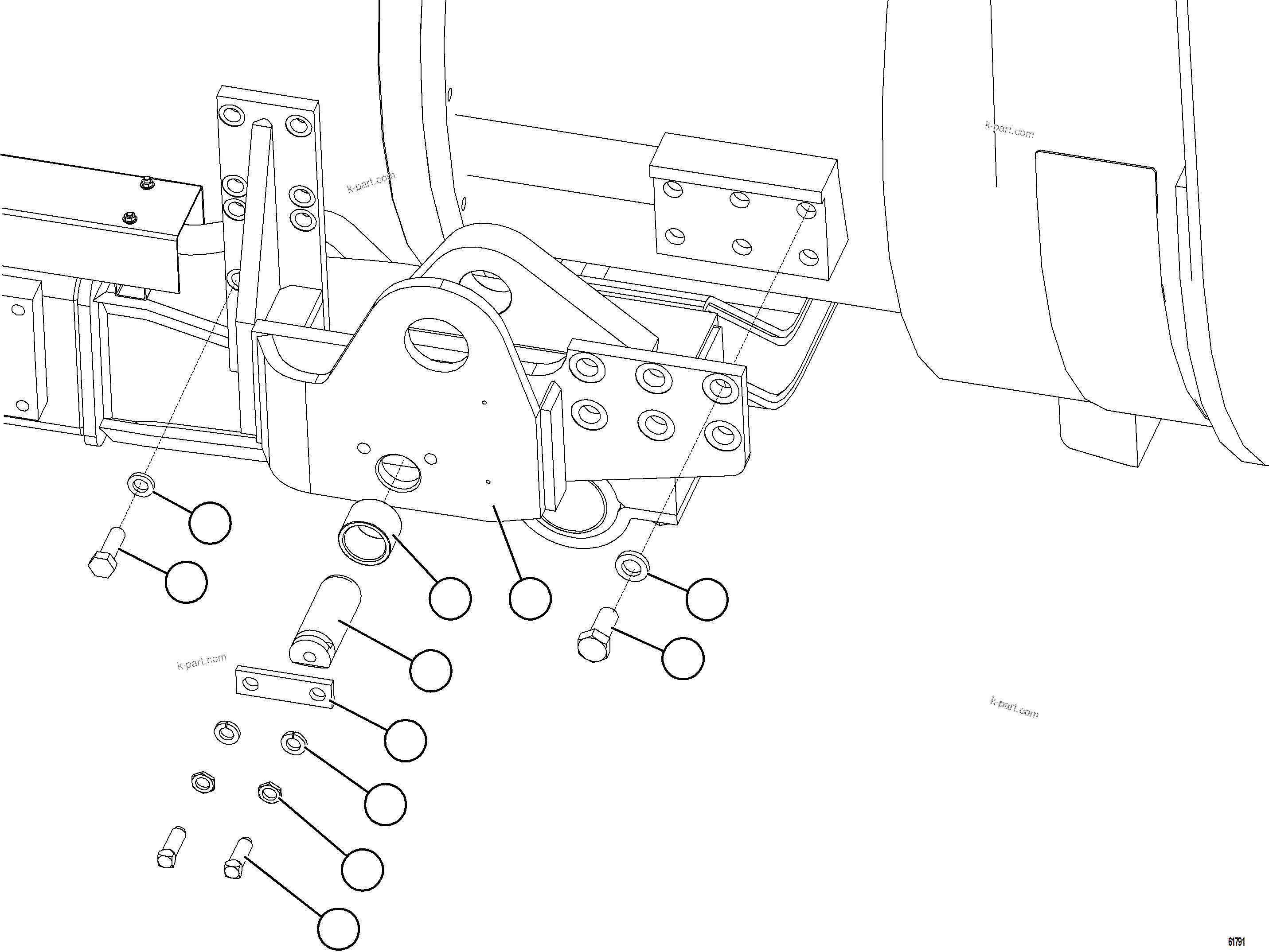 Komatsu parts book diagram for AFE73-F 980E-4 S/N A40071 COLLAHUASI: ENGINE CRADLE INSTALLATION