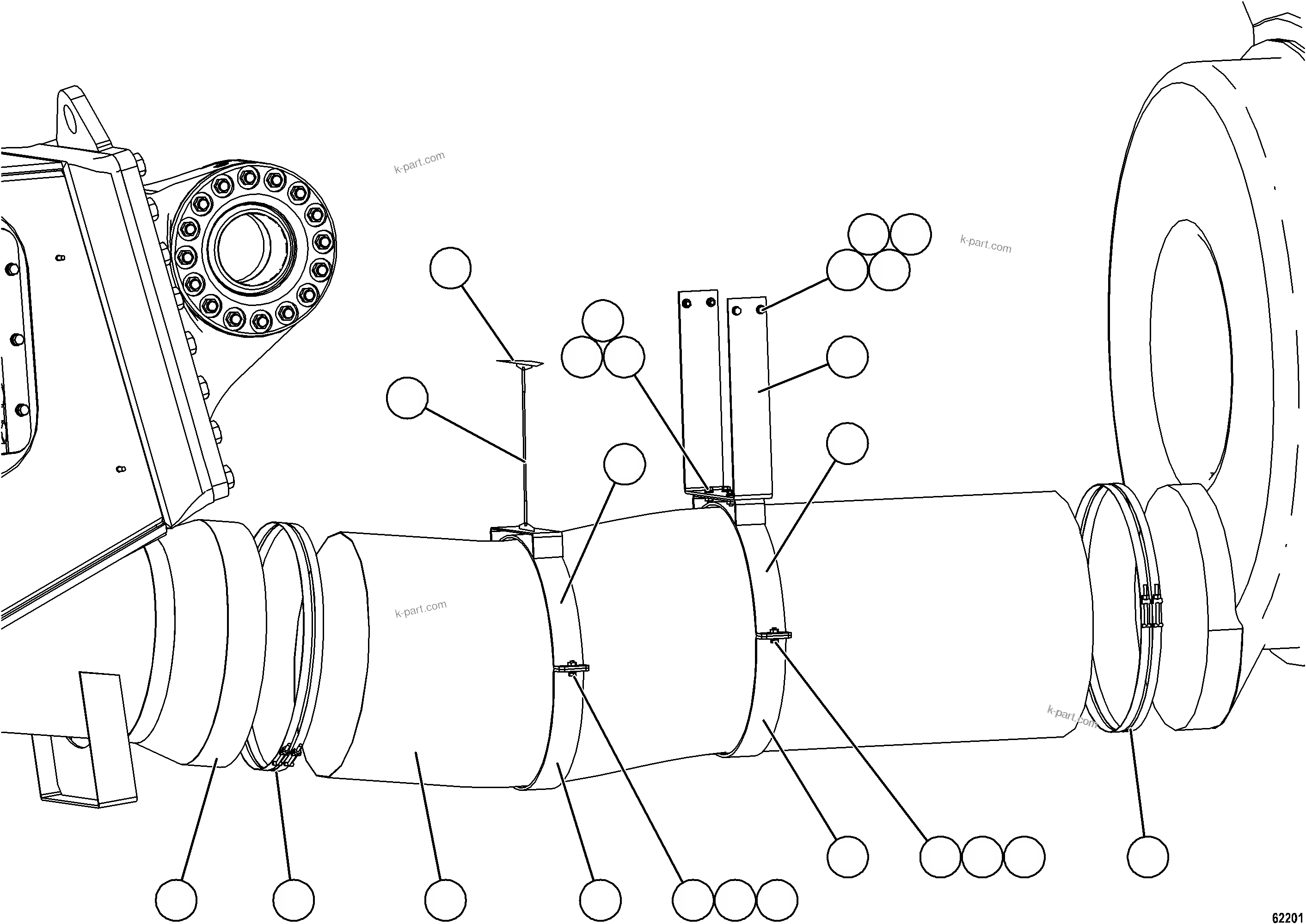 Komatsu parts book diagram for AFE73-F 980E-4 S/N A40071 COLLAHUASI: AXLE AIR BLOWER HOSE INSTALLATION